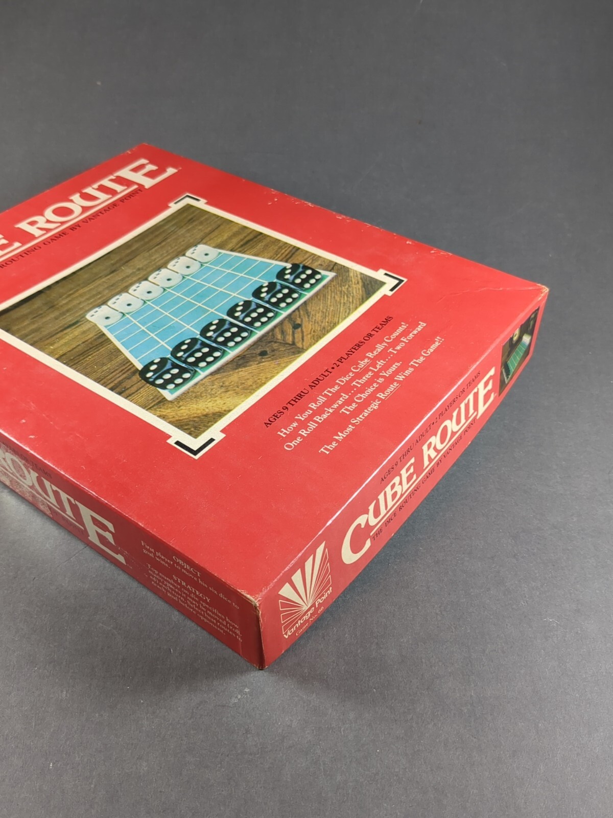 Cube Route Dice Game Vantage Point 1975 Felt Board Jumbo Dice Vintage