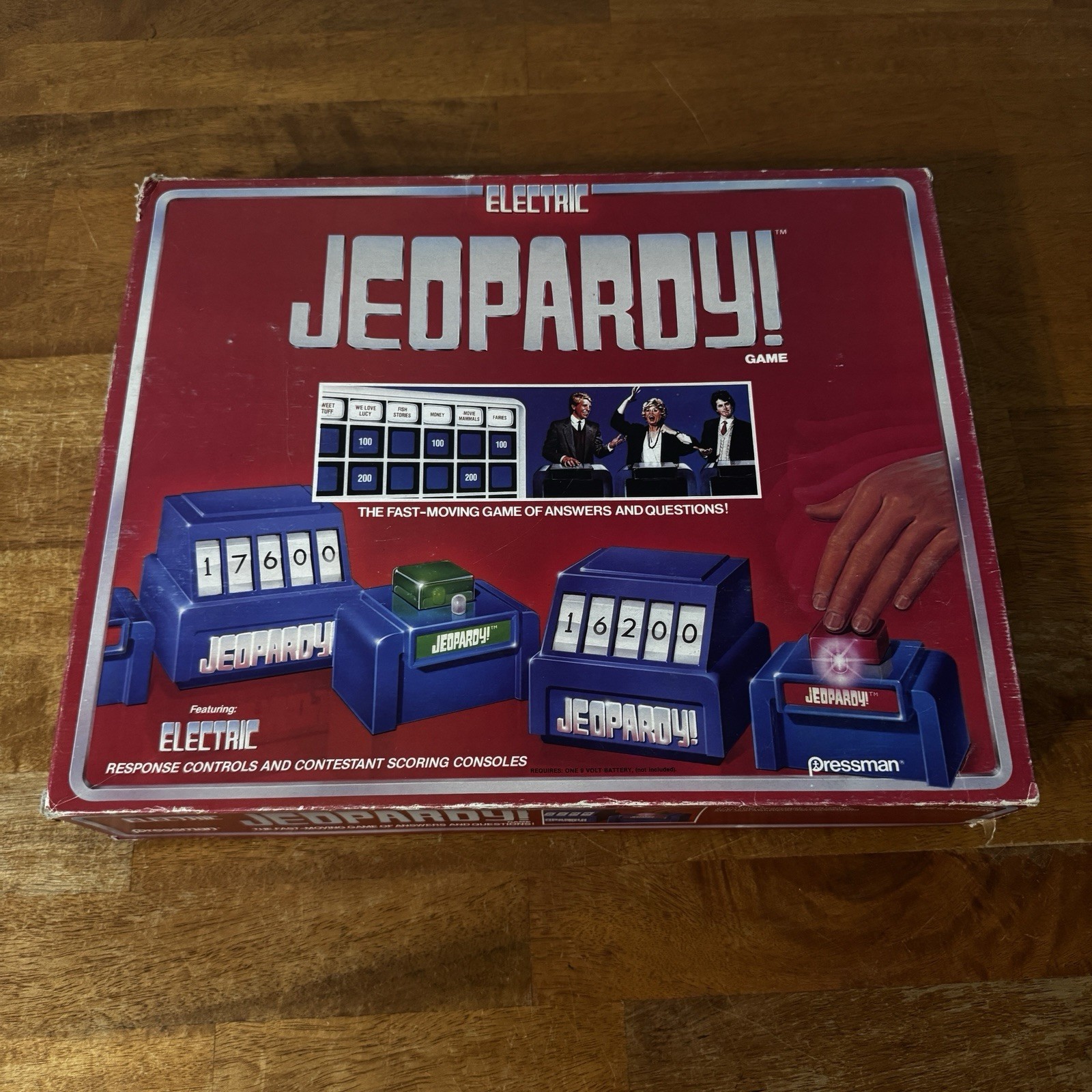 VINTAGE 1988 Electric Jeopardy Board Game Pressman Missing One Display Board Leg