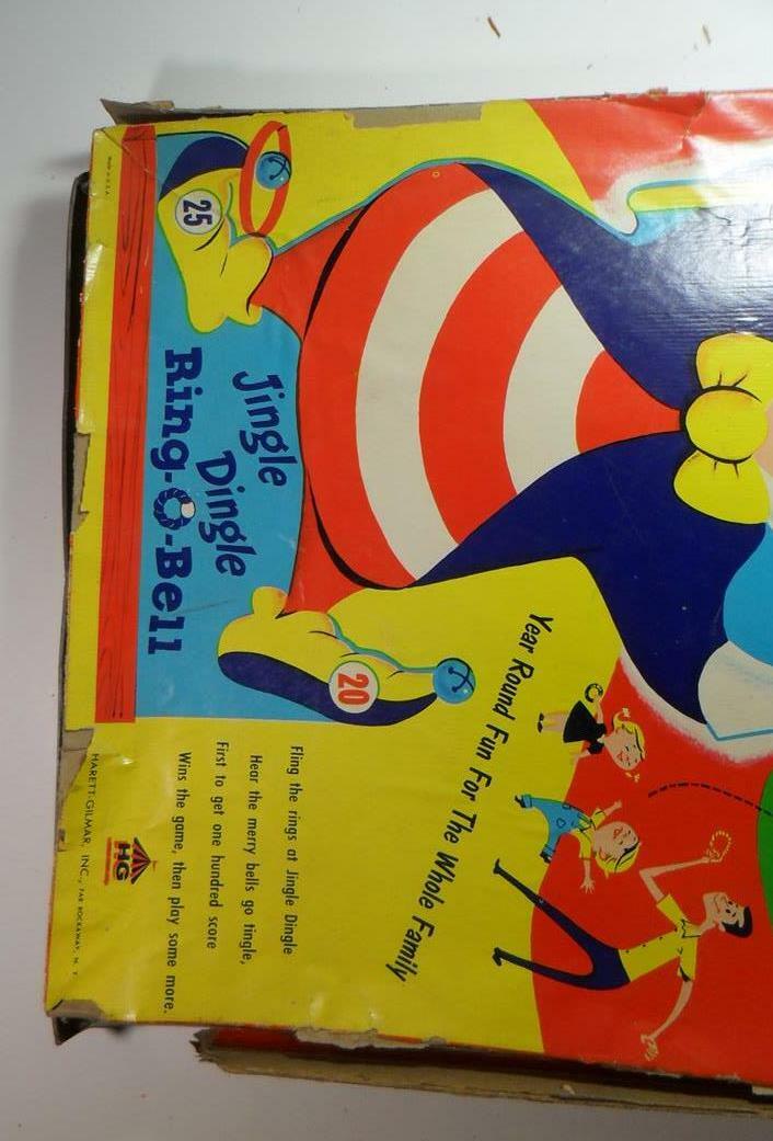 VINTAGE 1955 JINGLE DINGLE RING O BELL RING TOSS HARETT-GILMAR GAME