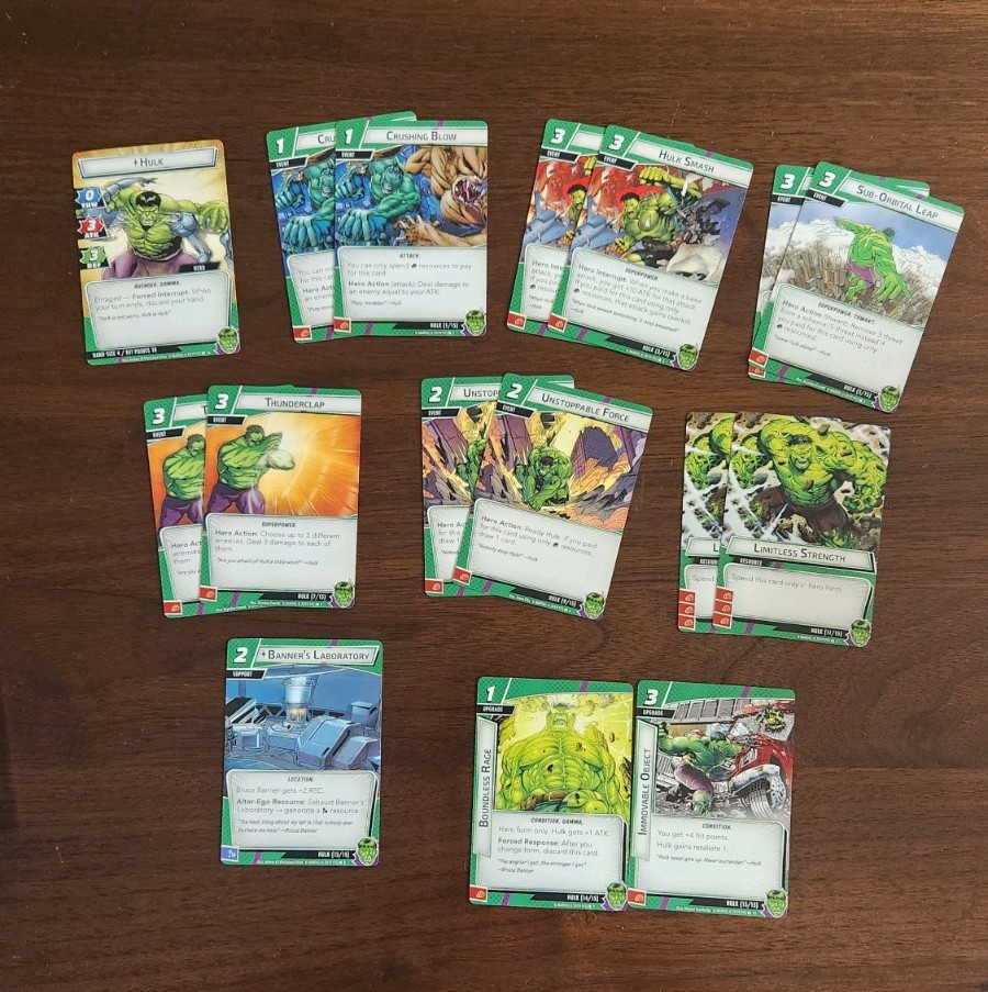 Marvel Champions Hulk Hero Pack Complete Set, Used. OUT OF PRINT