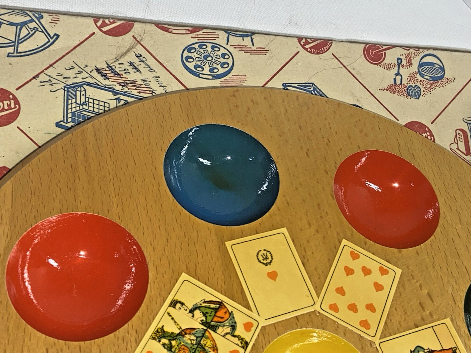 Vintage Kibel 1950’s Poch Pochen Pochspiel Wooden Game Board W. Germany W/Box