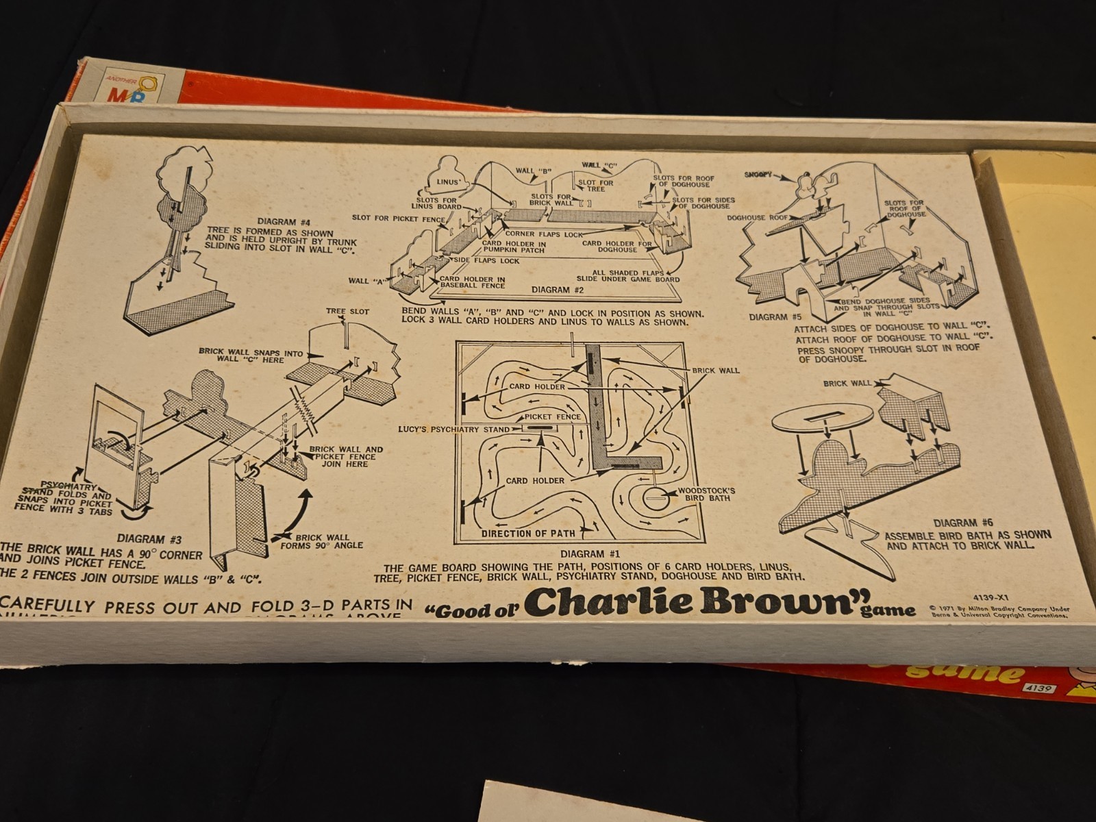 Vintage 1971 Milton Bradley GOOD OL CHARLIE BROWN Board Game 4139 Used