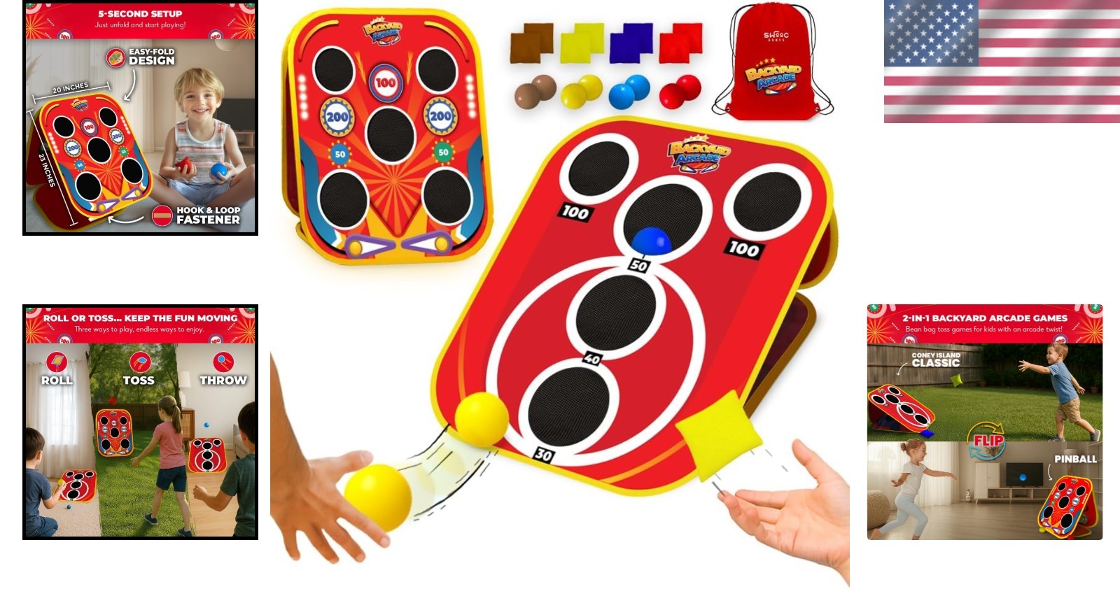 Family-Friendly 2-in-1 Bean Bag Toss & Pinball Game – Perfect for Outdoor Fun