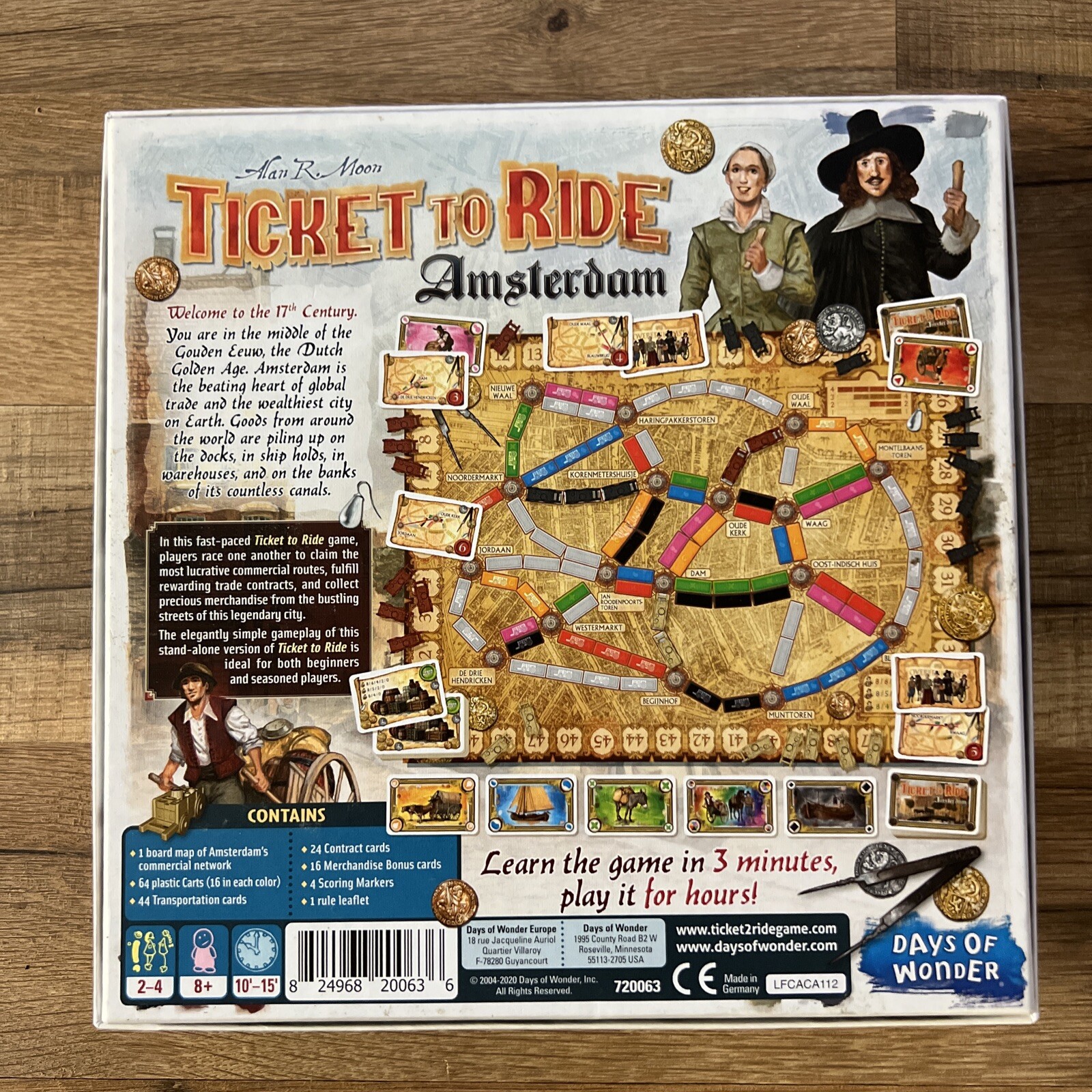 Ticket to Ride Train Amsterdam Adventure Board Game by Alan R. Moon , New!