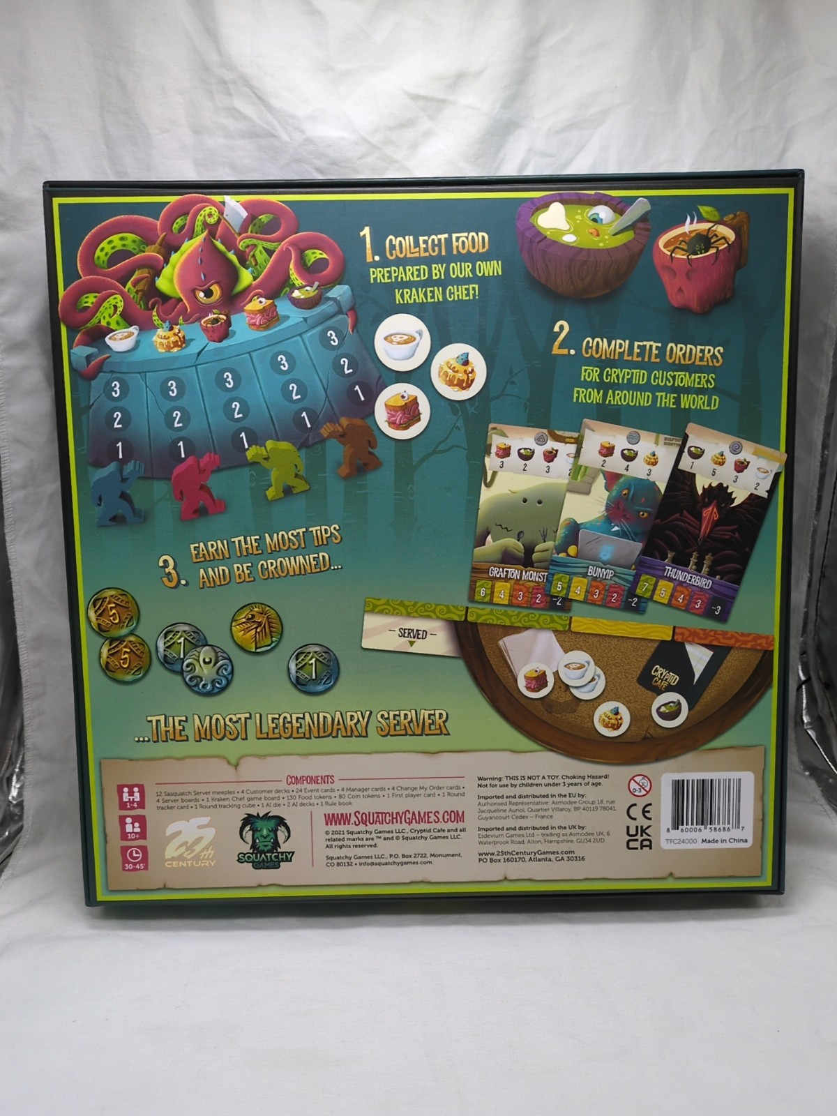 *Incomplete* Cryptid Cafe 25th Century Squatchy Games Board Game