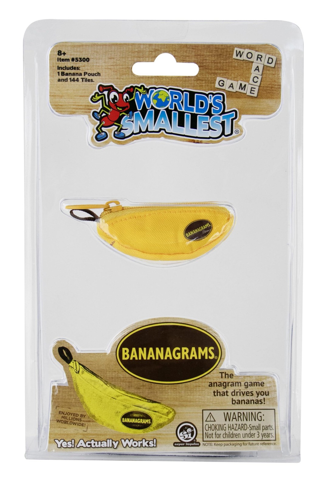 Worlds Smallest Bananagrams – Family Word Game – Includes: 1 Banana Pouch, 14…