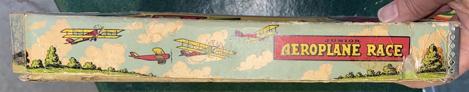 Antique Wolverine Round the World fliers metal lithographed board game in box!