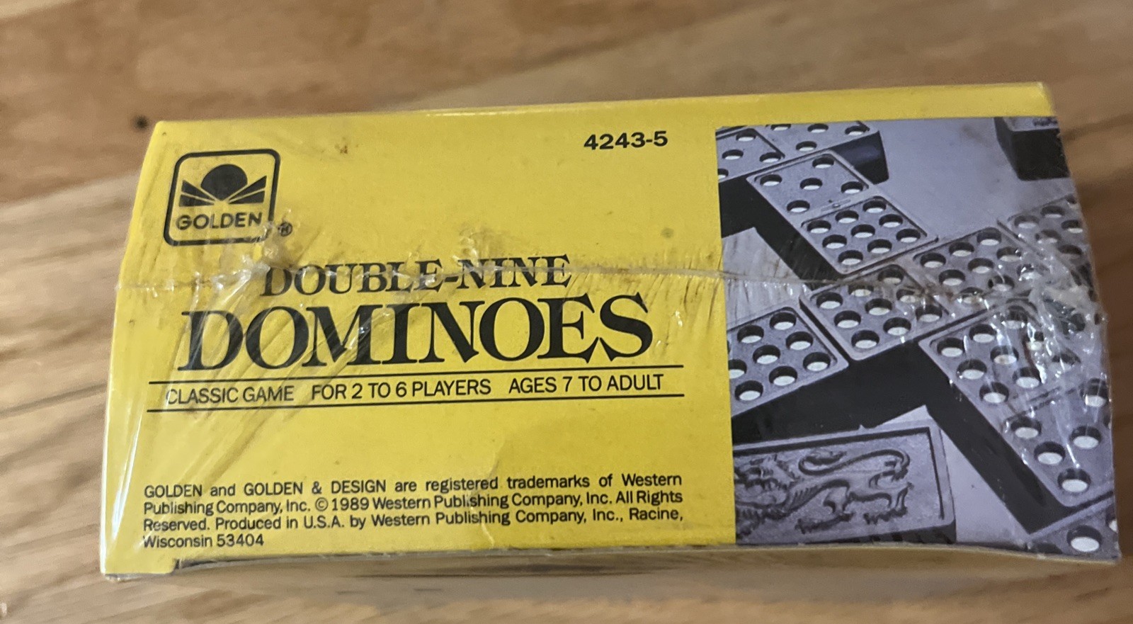 Double-Nine Dominoes by Golden #4243-5 for 2-6 Players Ages 7+ 1989 Vintage NEW