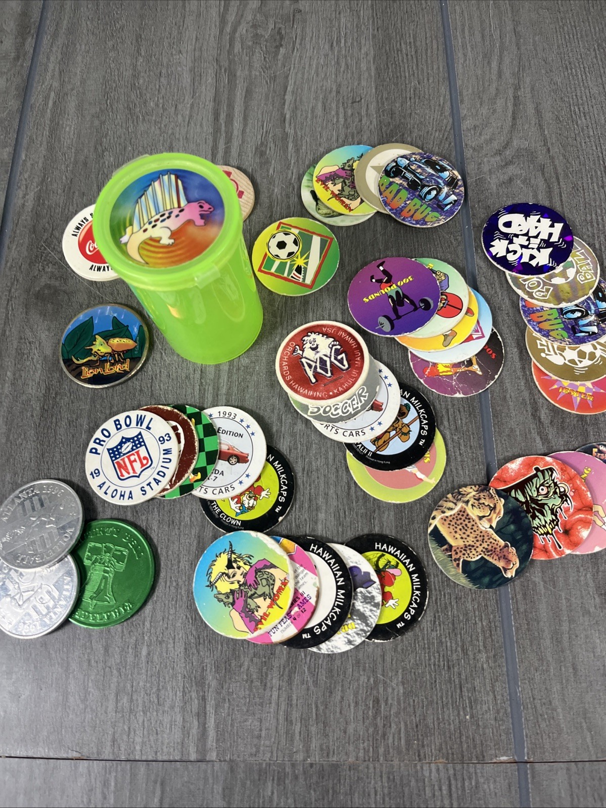 Pogs Milk Caps Coins & Slammer Miscellaneous Mixed Lot Vintage 1990’s