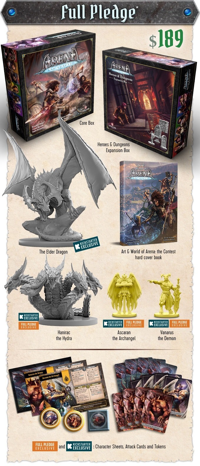 Kickstarter Arena: The Contest All-in pledge Expansions, KSE & Promos NEW Sealed