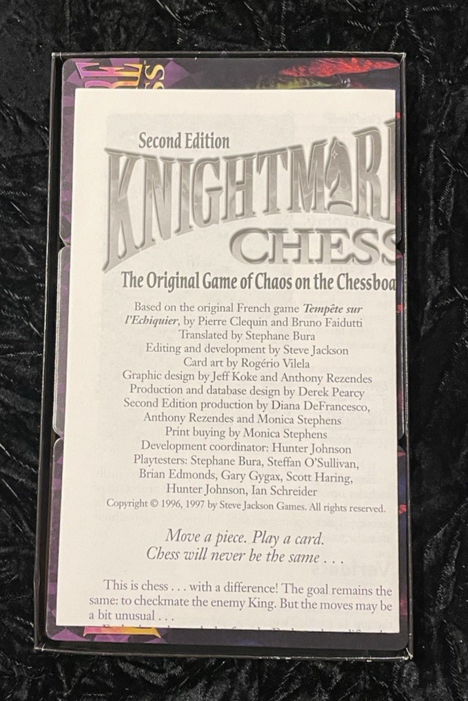 Knightmare Chess Second Edition Steve Jackson Games Complete