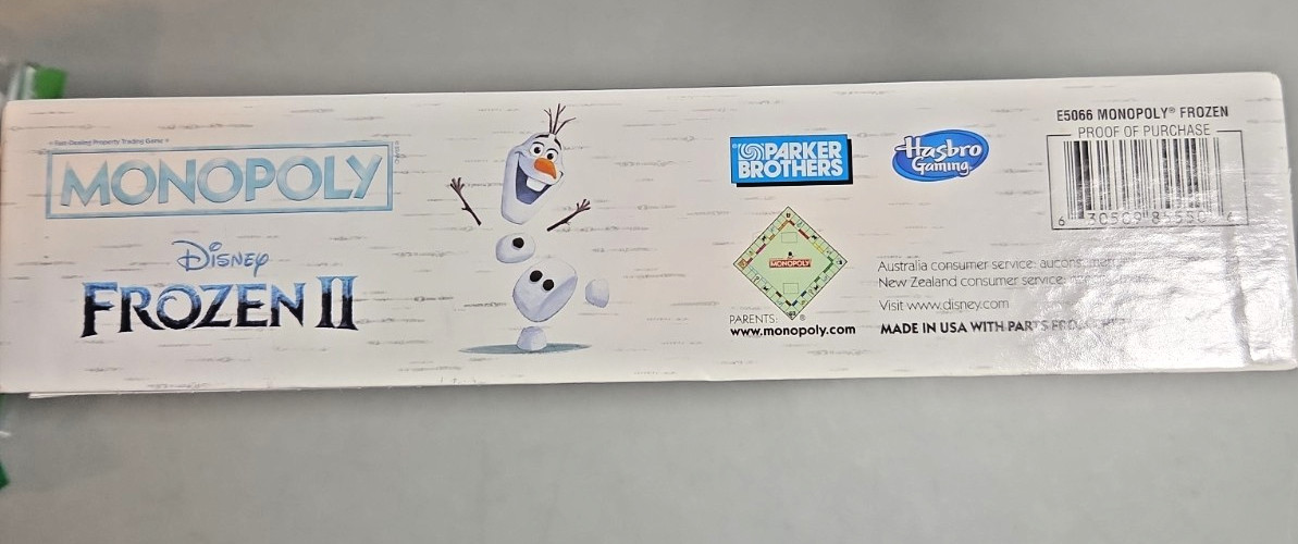 Monopoly Frozen II Disney Edition Board Game Elsa Olaf Kristoff Anna Complete