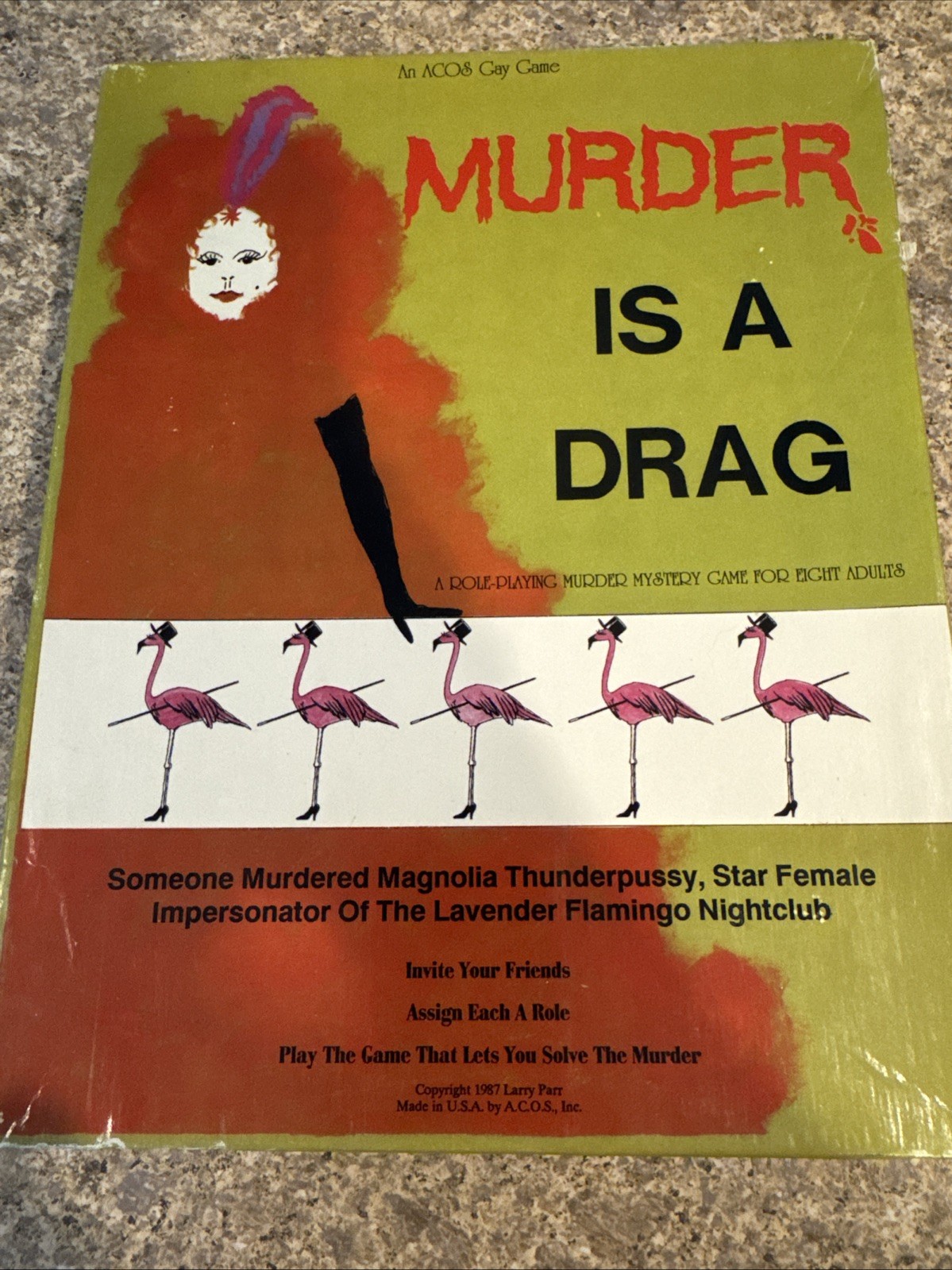 Murder Is a Drag (Queen) Murder Mystery Game Female Impersonator, 1987 RARE