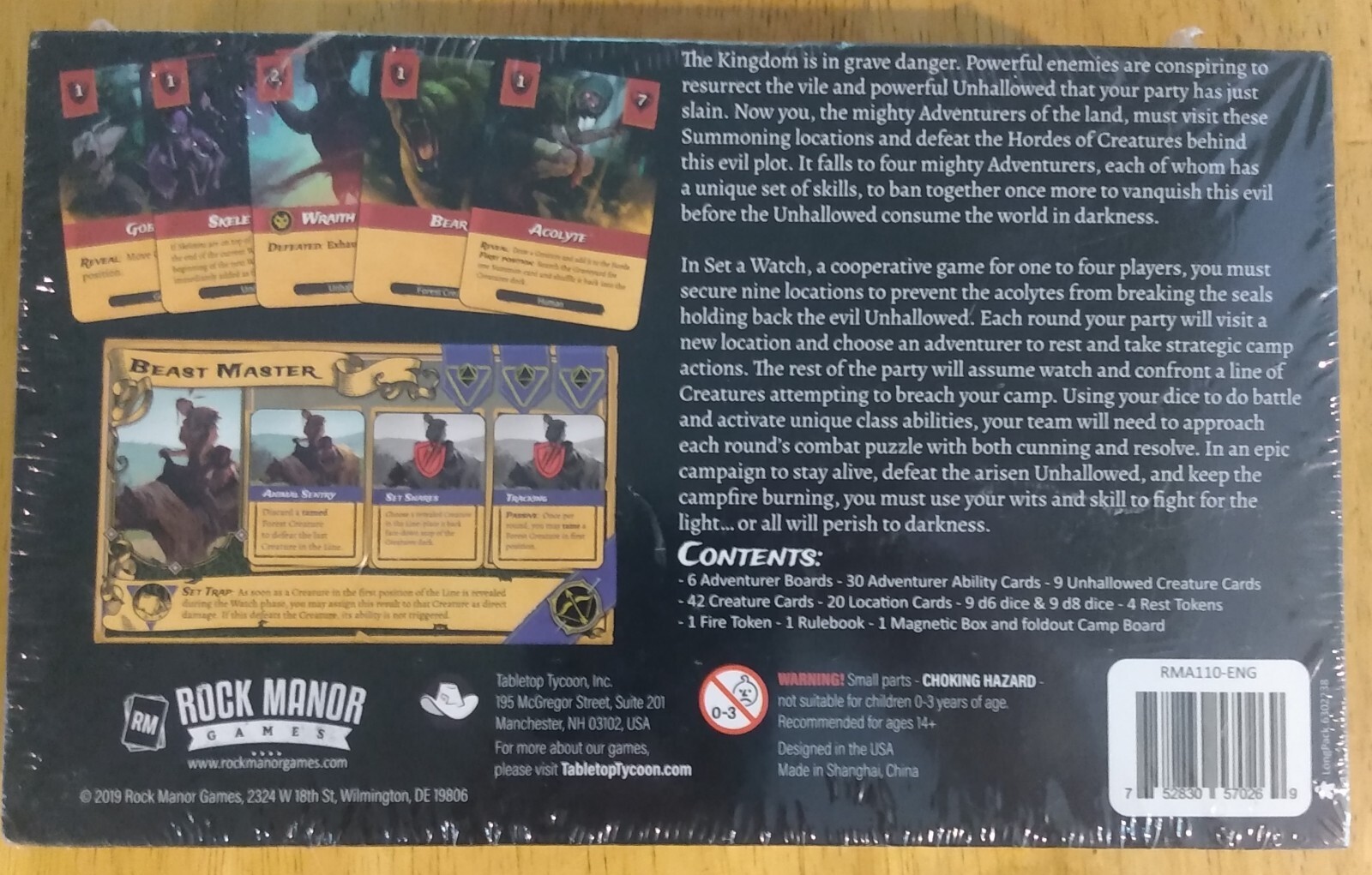 Set A Watch & The Resistance/Sealed Card Games/Todd Walsh/Rock Manor/Indie/New