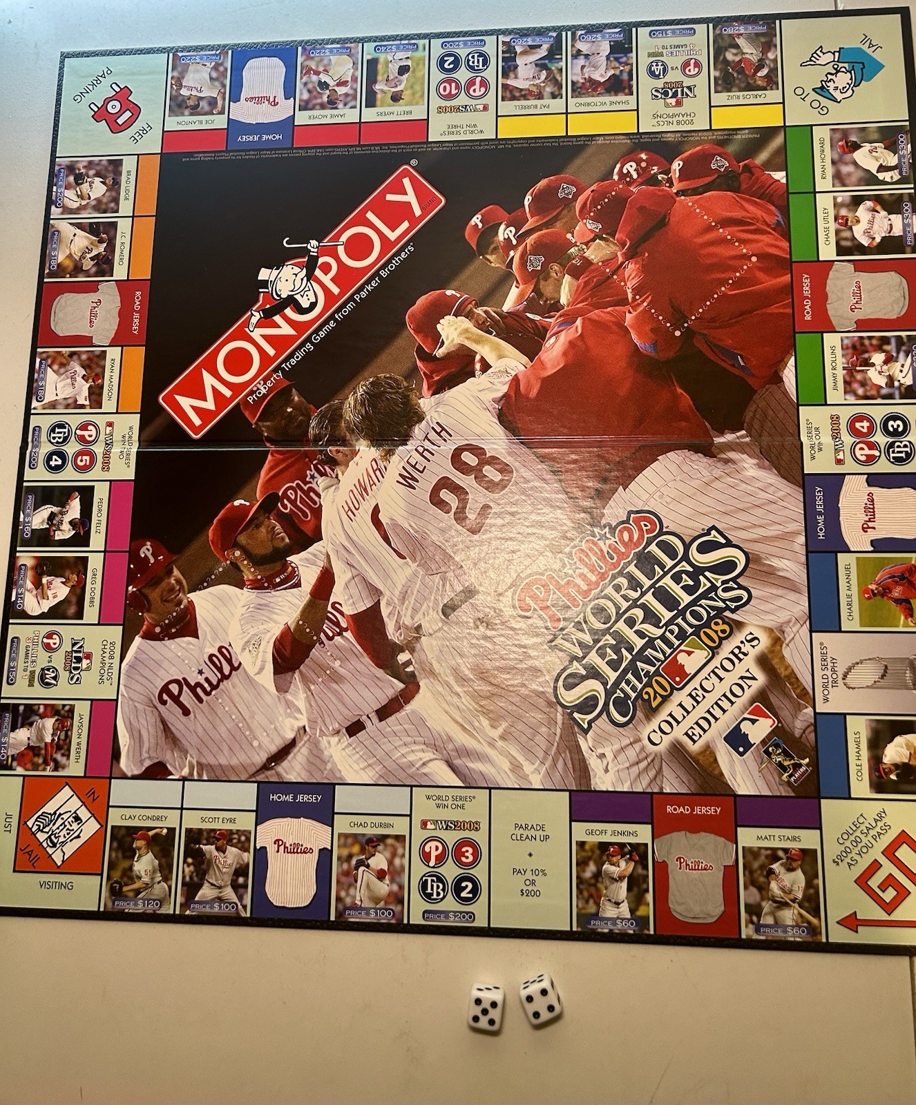 Monopoly Phillies World Series Champions 2008 Collector Edition Preown-Complete