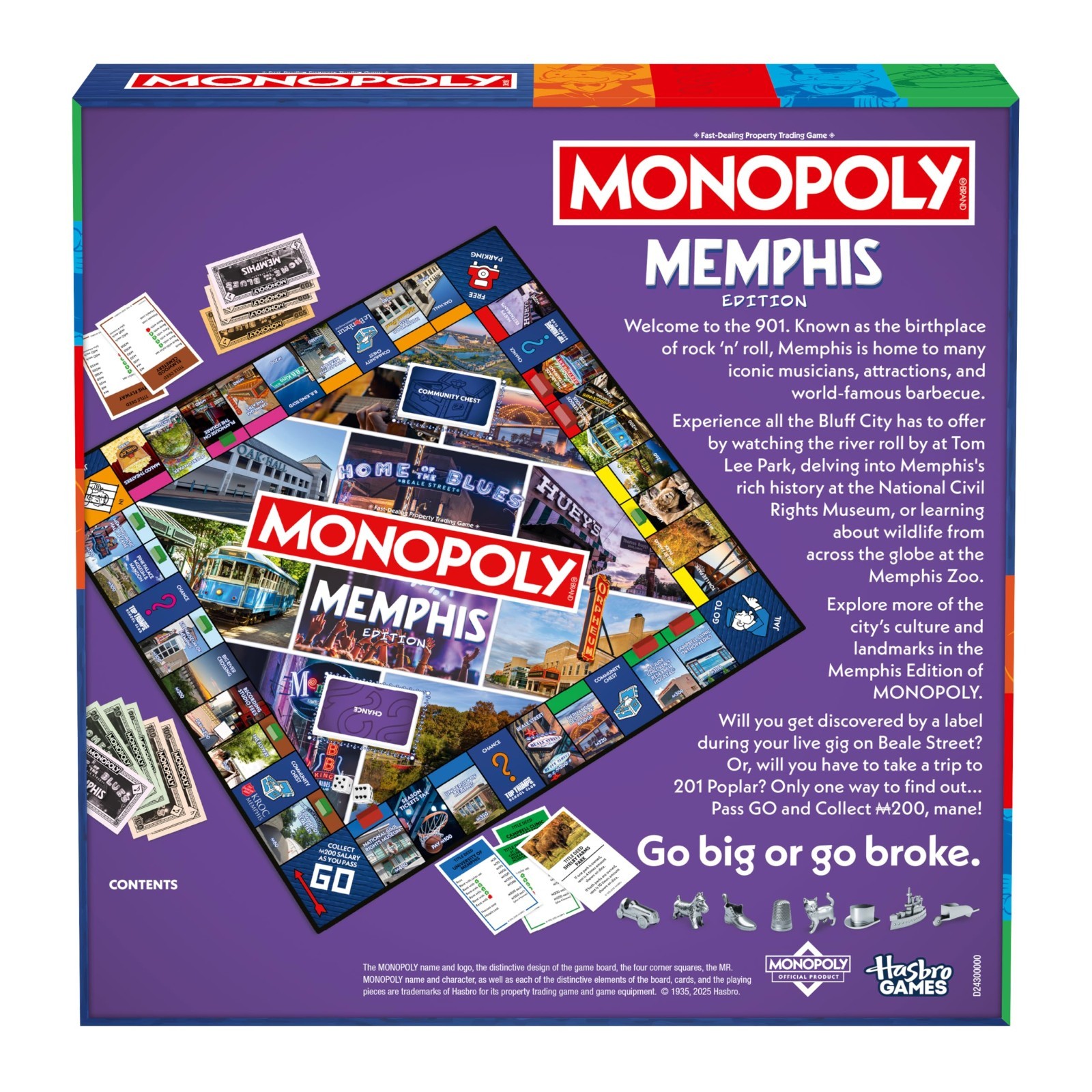 Memphis TN Monopoly Board Game – Family Fun for 2-6 Players, Ages 8+, Game Night
