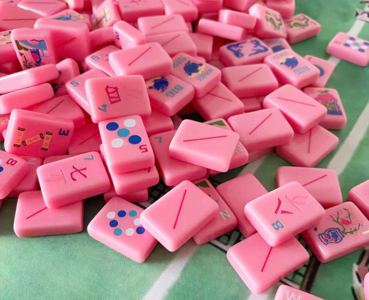 2026 Pink American Mahjong Game Set, 160 Paris Mah Jong Tiles 1.42in*1in*0.43in