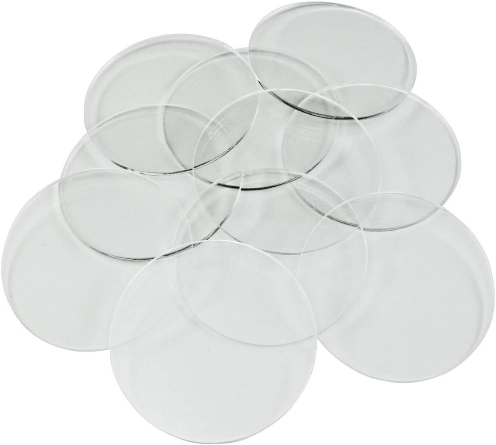 2-Inch (50Mm) round Clear Acrylic Miniature Bases | 1.5Mm Thin | Set of 10 | Com