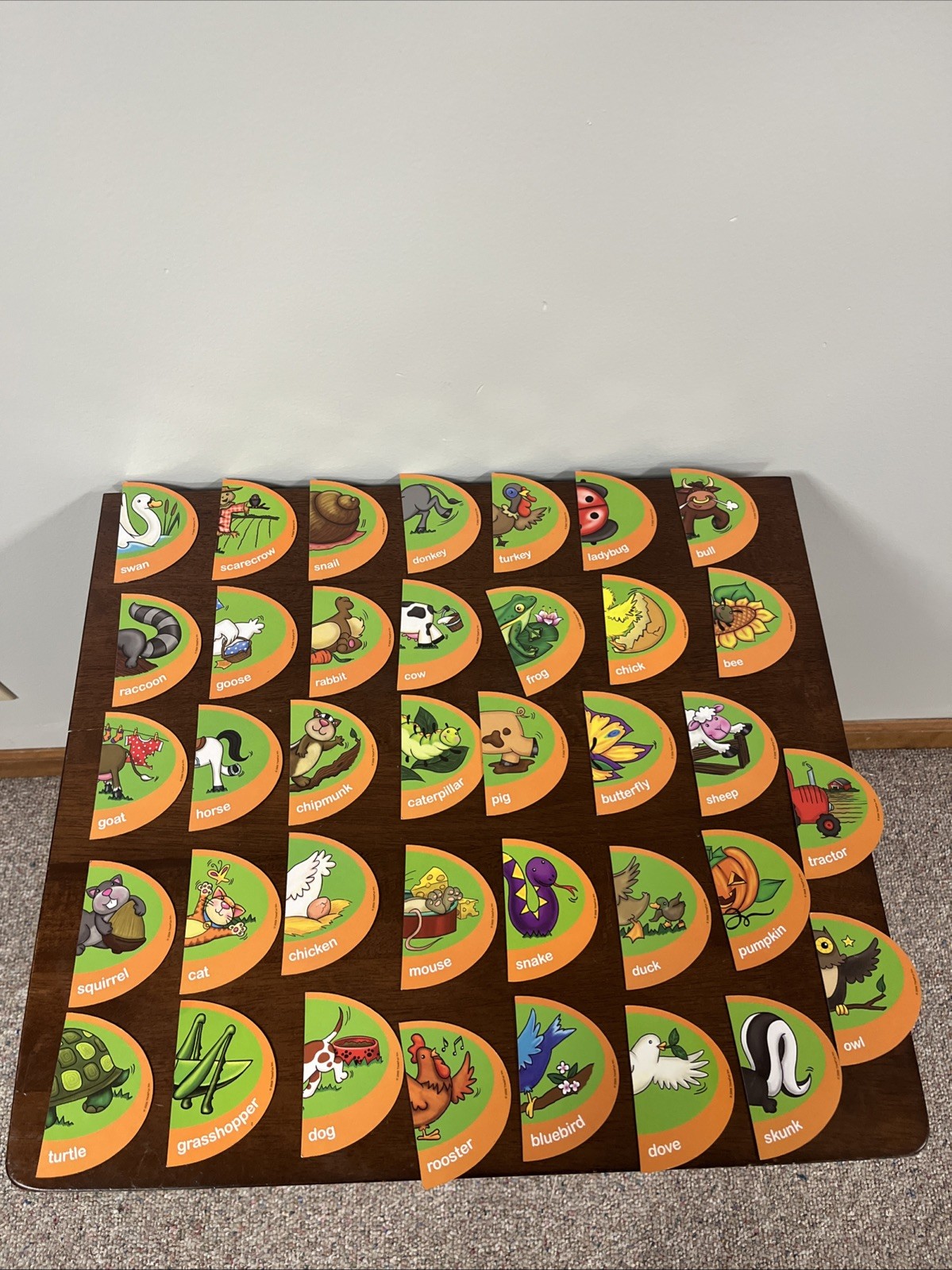 Think Fun Flip Over Game 2009 Educational Animals Words OT/PT Teaching Complete