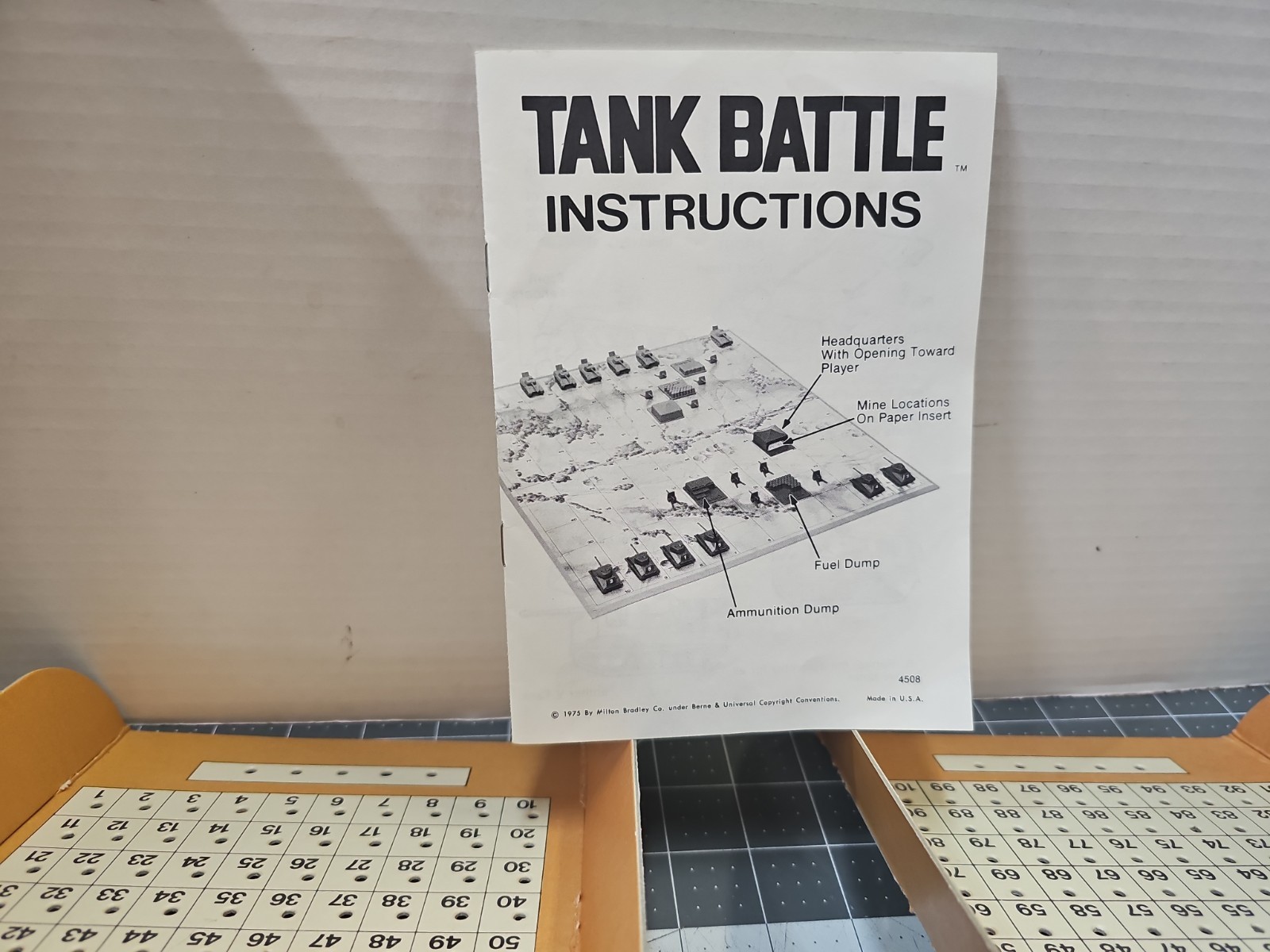 Parts 1975 Vintage Tank Battle Game by Milton Bradley 85% Of Parts Only #4508