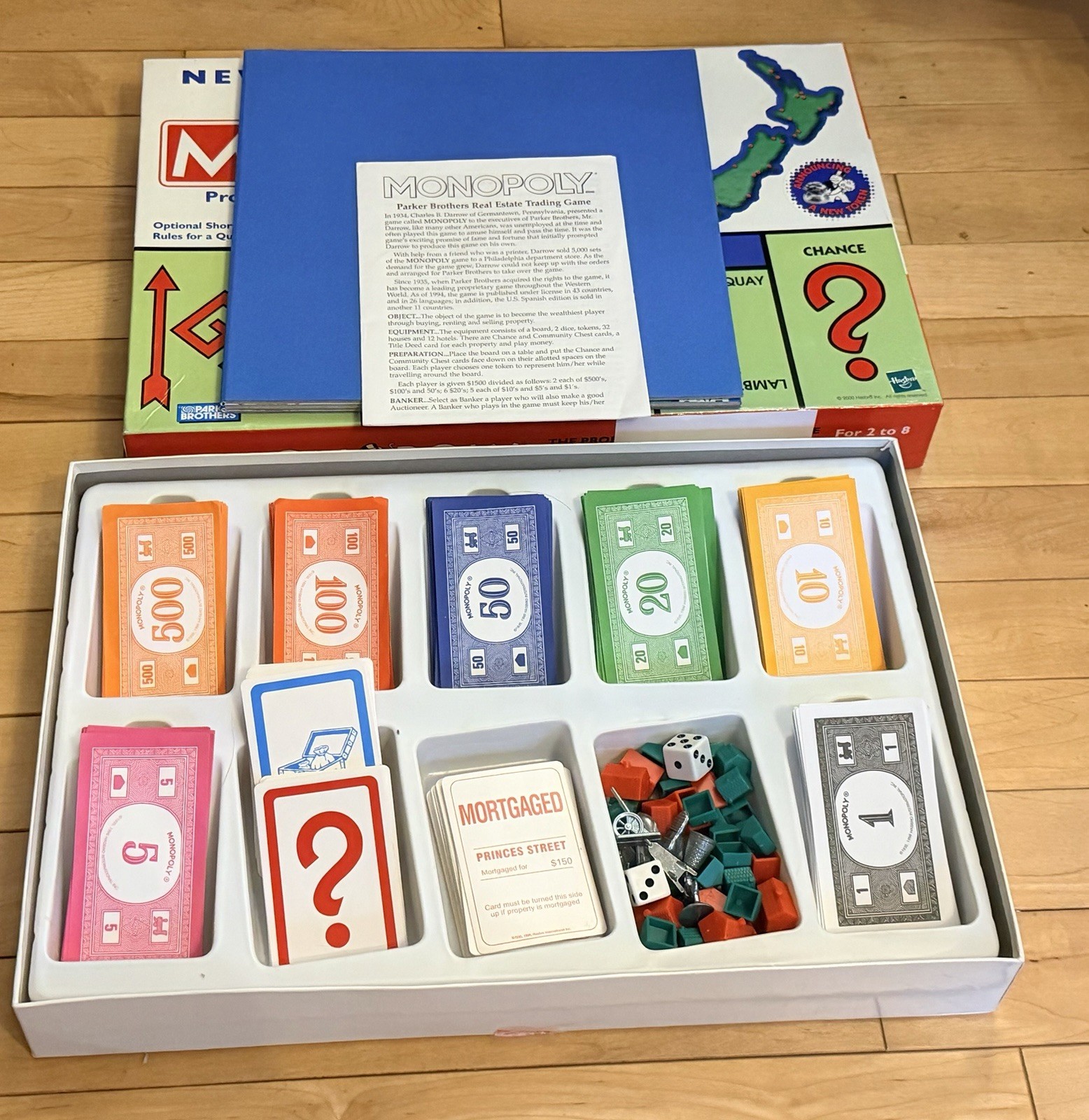 Monopoly New Zealand Edition 2000 Parker Brothers Complete 11 Tokens Rare Hasbro