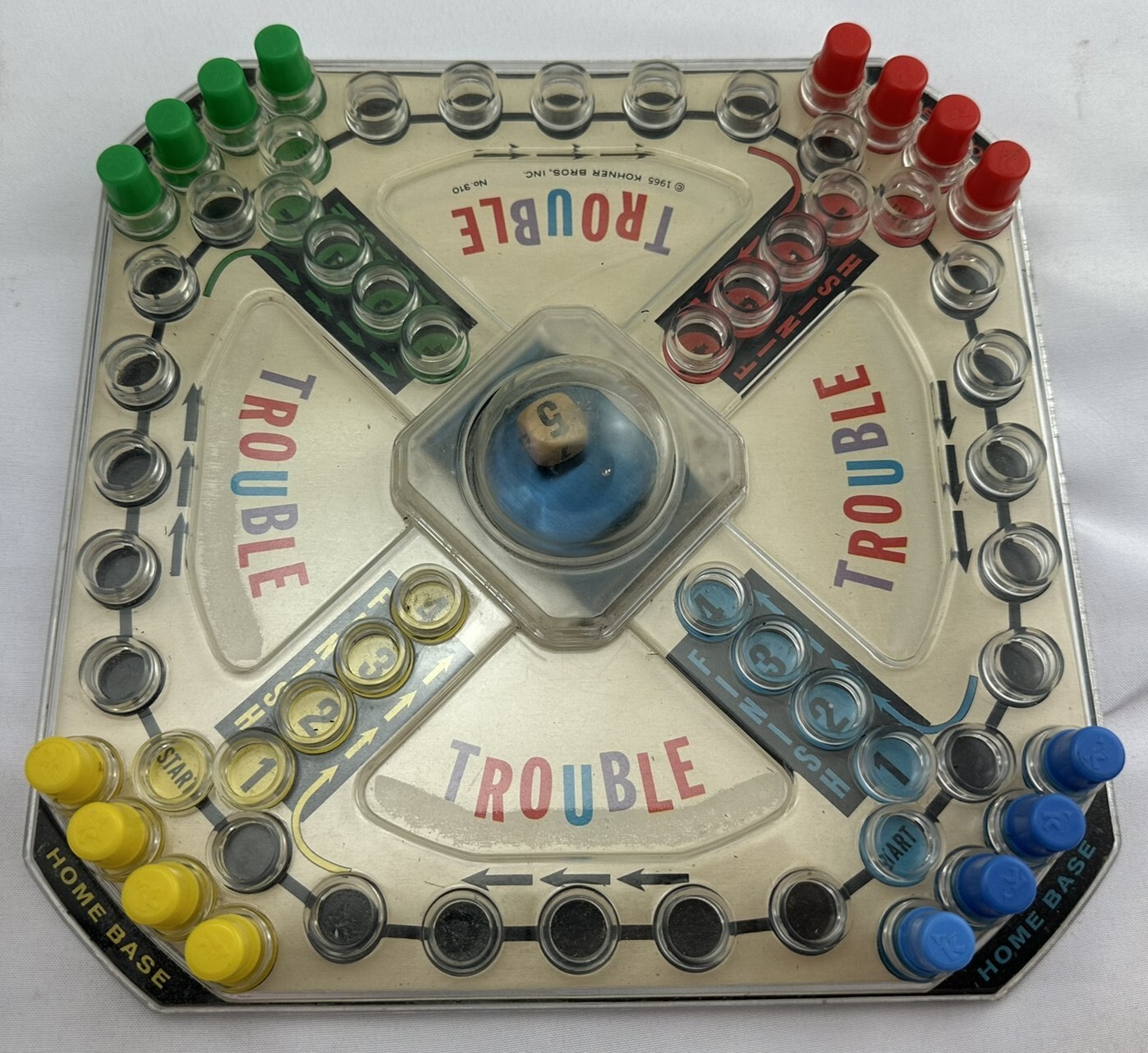 1965 Trouble Game by Kohner Complete in Good Condition FREE SHIPPING