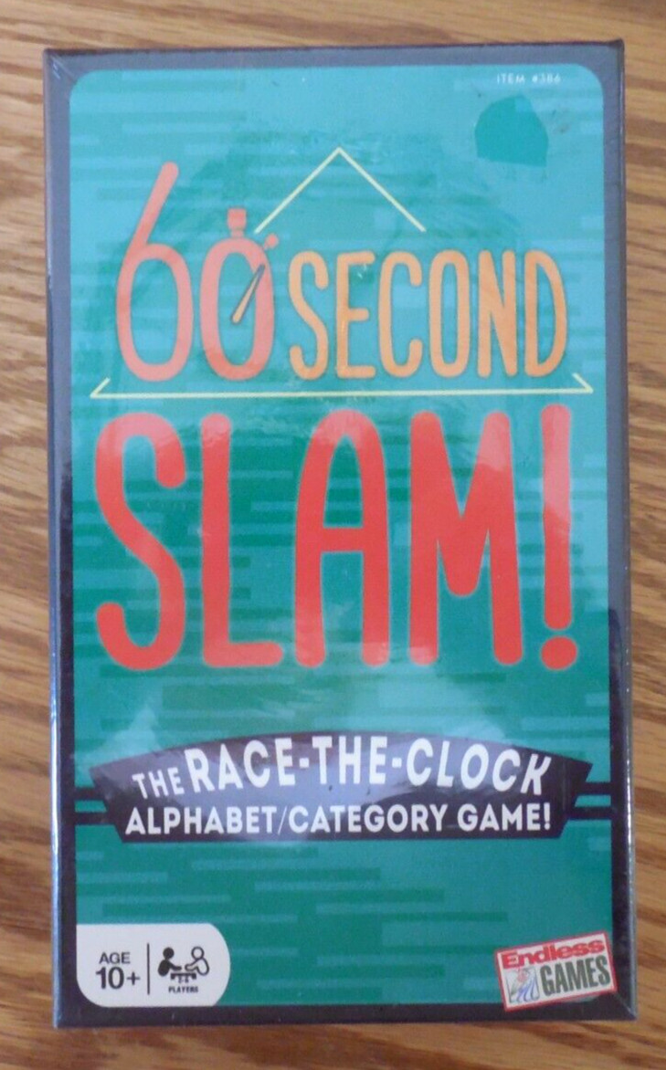 NEW/SEALED Endless Games “60 second Slam” Race the Clock Alphabet Game Ages 10+