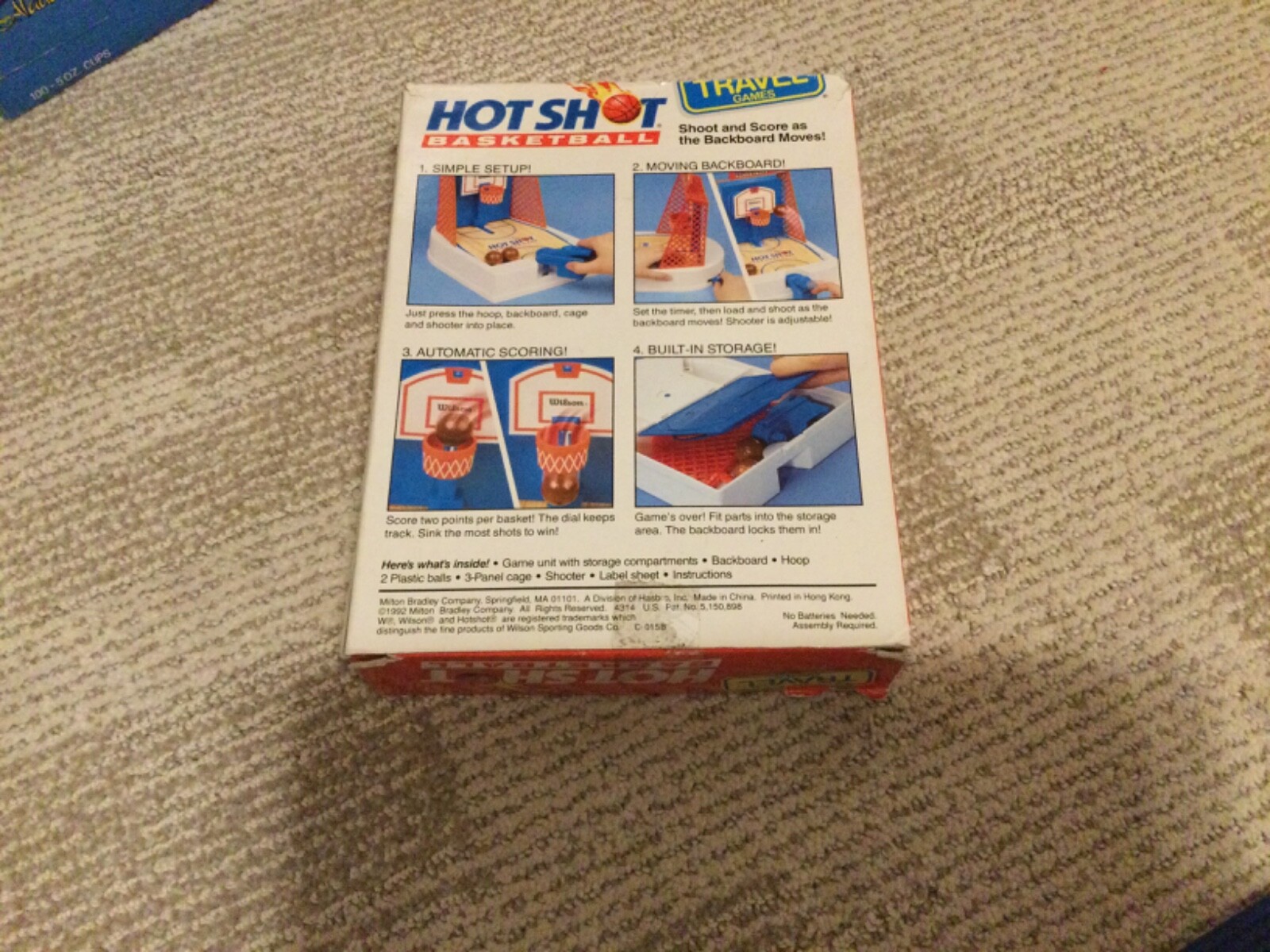 Vtg 1992 Milton-Bradley Motorized Hot Shot Basketball Travel Game