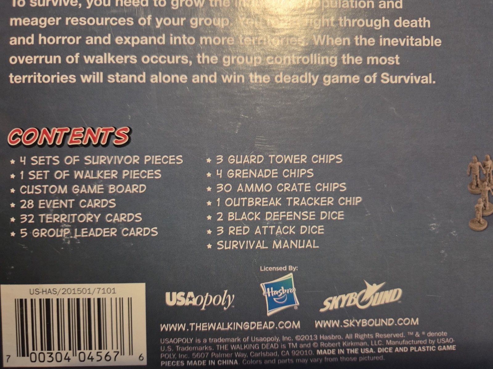 RISK The Walking Dead Survival Edition Board Game by Hasbro 2013 COMPLETE