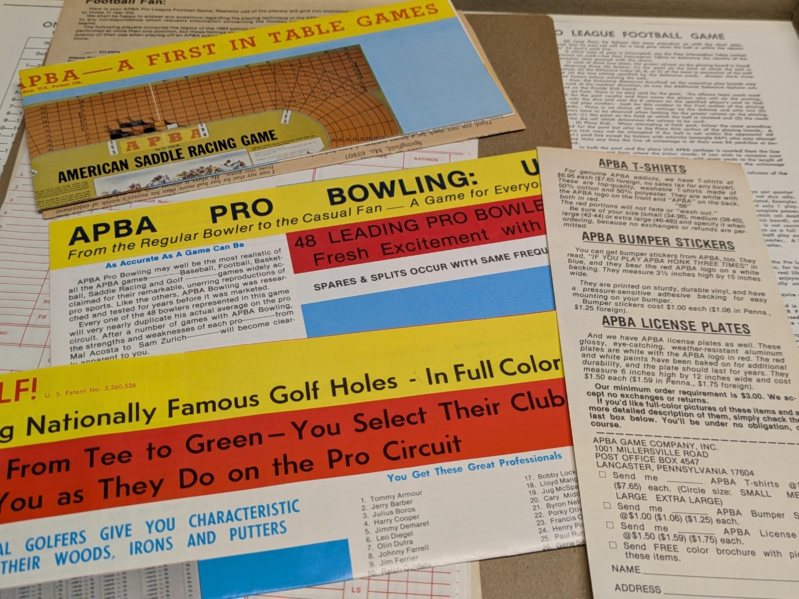 APBA Pro League Football Strategy Sports Game 1981 Not Complete Nice Condition