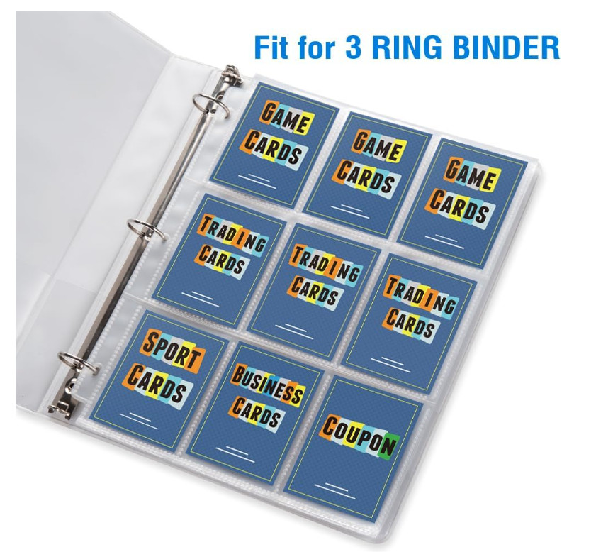36 Pack 9 Pocket Page Protector, Sooez Trading Card Sleeves Pages Clear – NEW