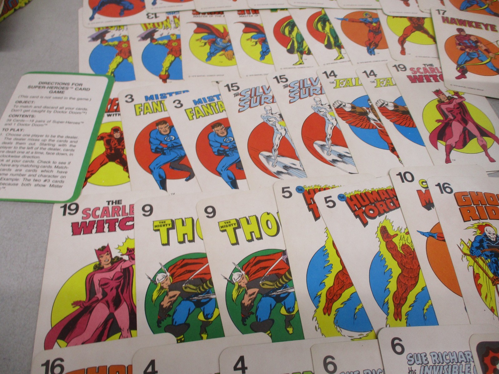 1978 Milton Bradley Marvel Comics Super Heroes Card Game Complete
