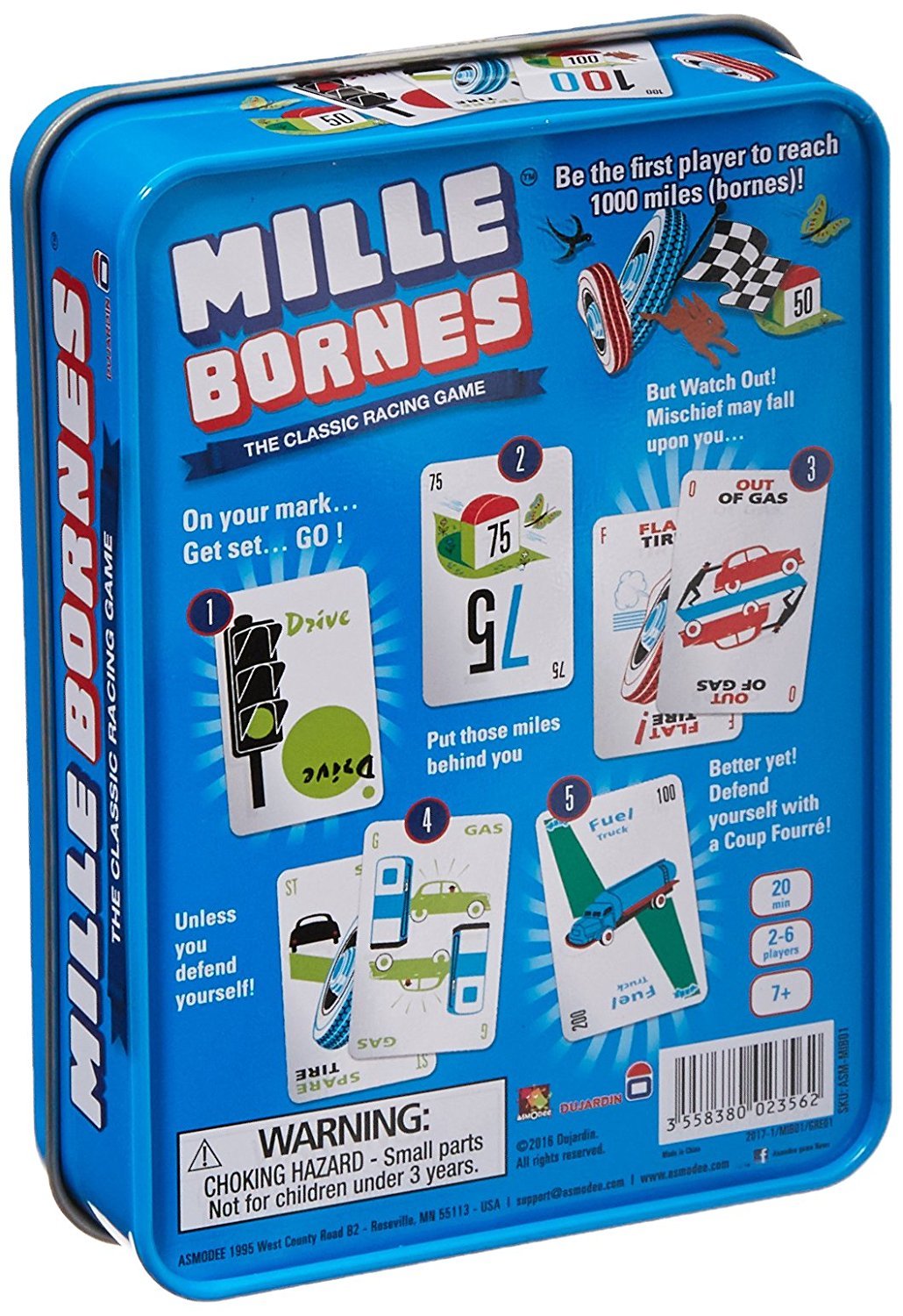 Mille Bornes Classic Racing Card Game Tin Box Asmodee MIB01 French