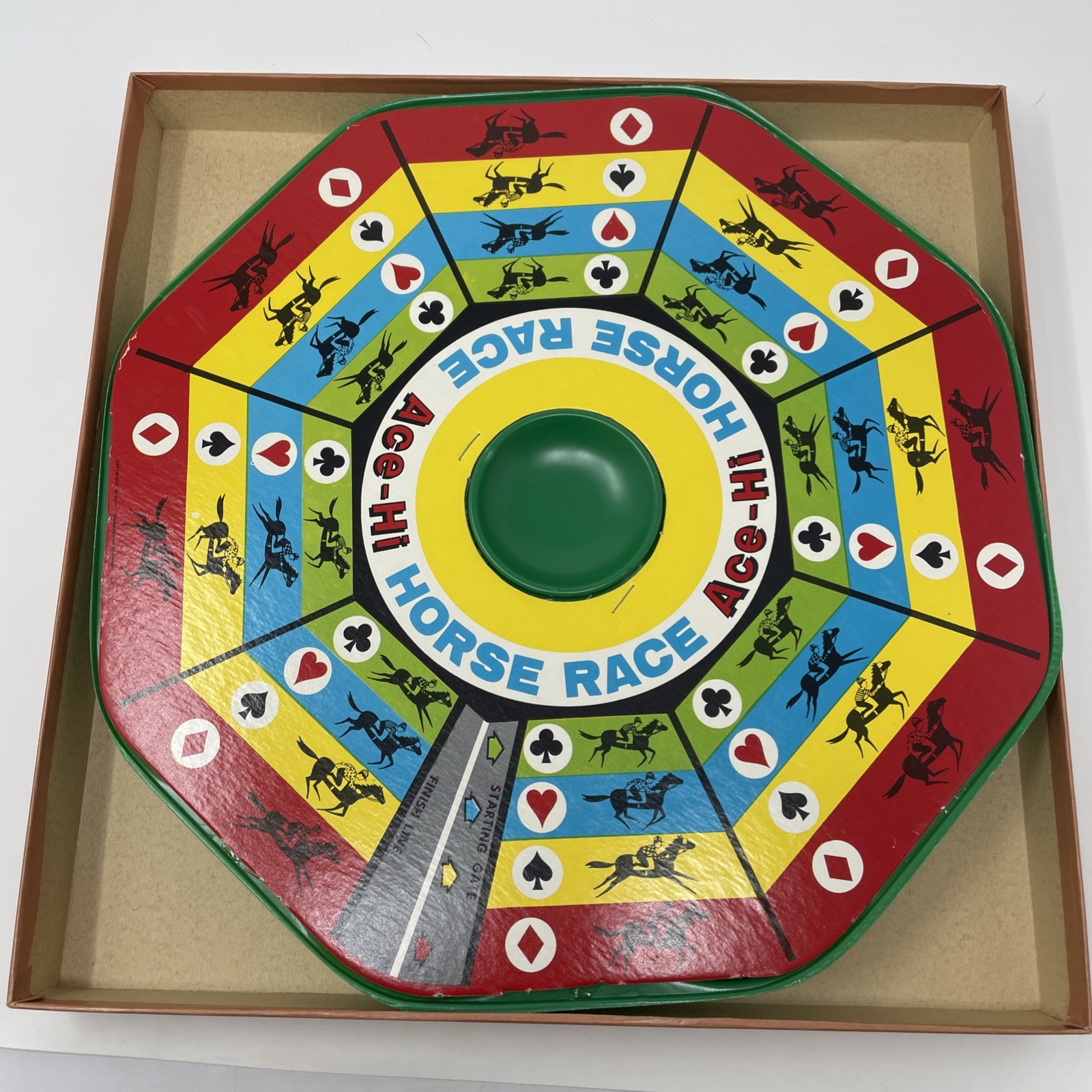 Vintage 1959 Transogram Michigan Rummy Ace Hi Horse Race Black Cat Tray