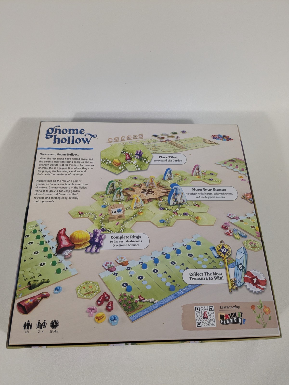 Gnome Hollow 2024 Board Game Op USAopoly Garden Tile Laying Strategy Family Game