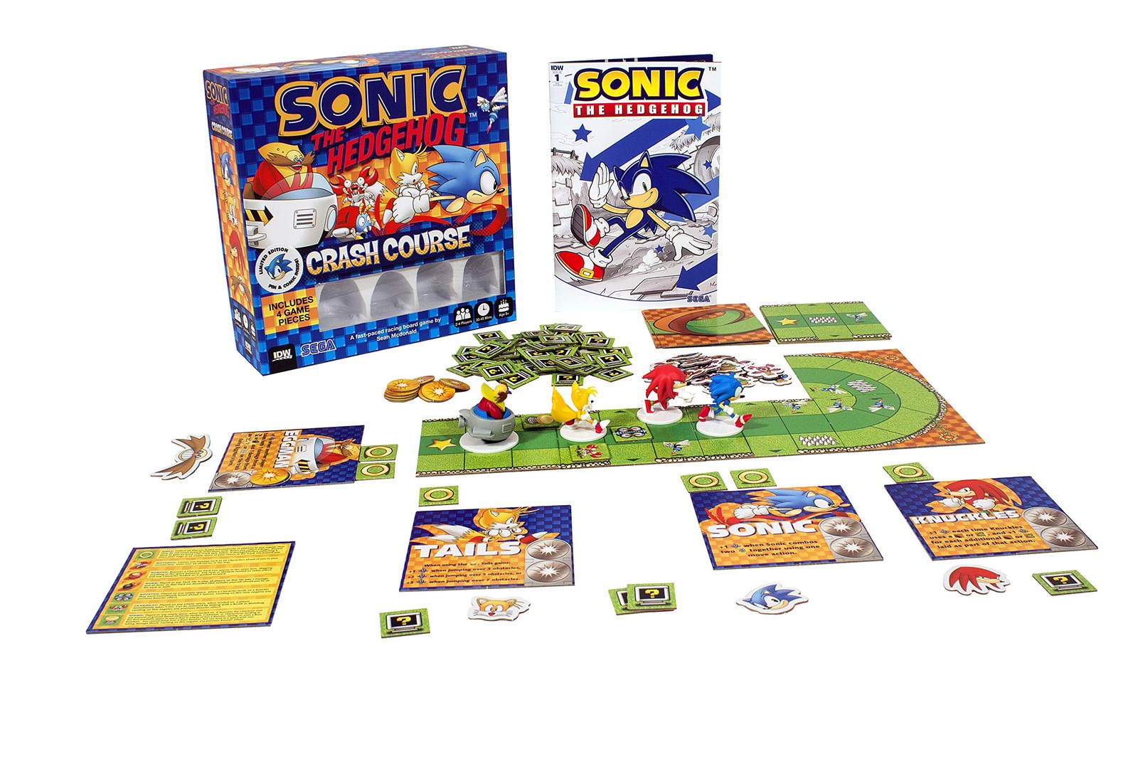 Sonic Racing Board Game with Buildable Track and Miniatures for Kids
