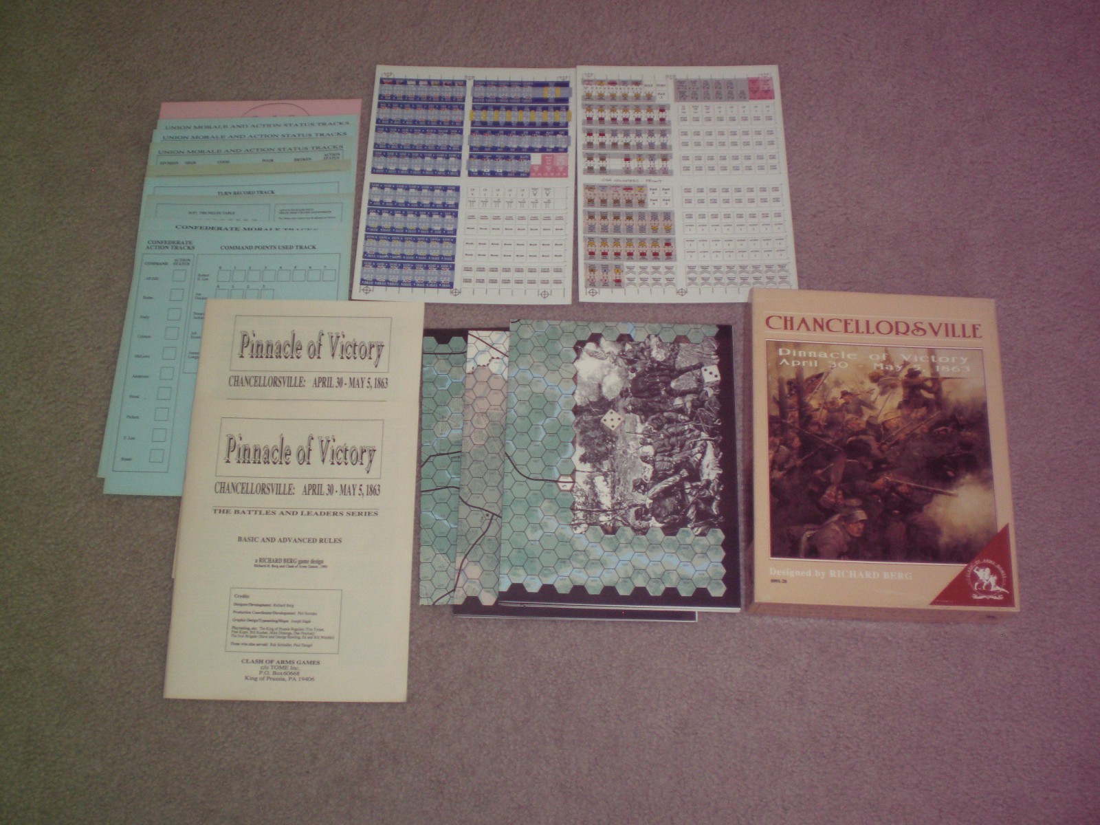 Chancellorsville by Clash of Arms Games & Richard Berg War Game Board Unpunched