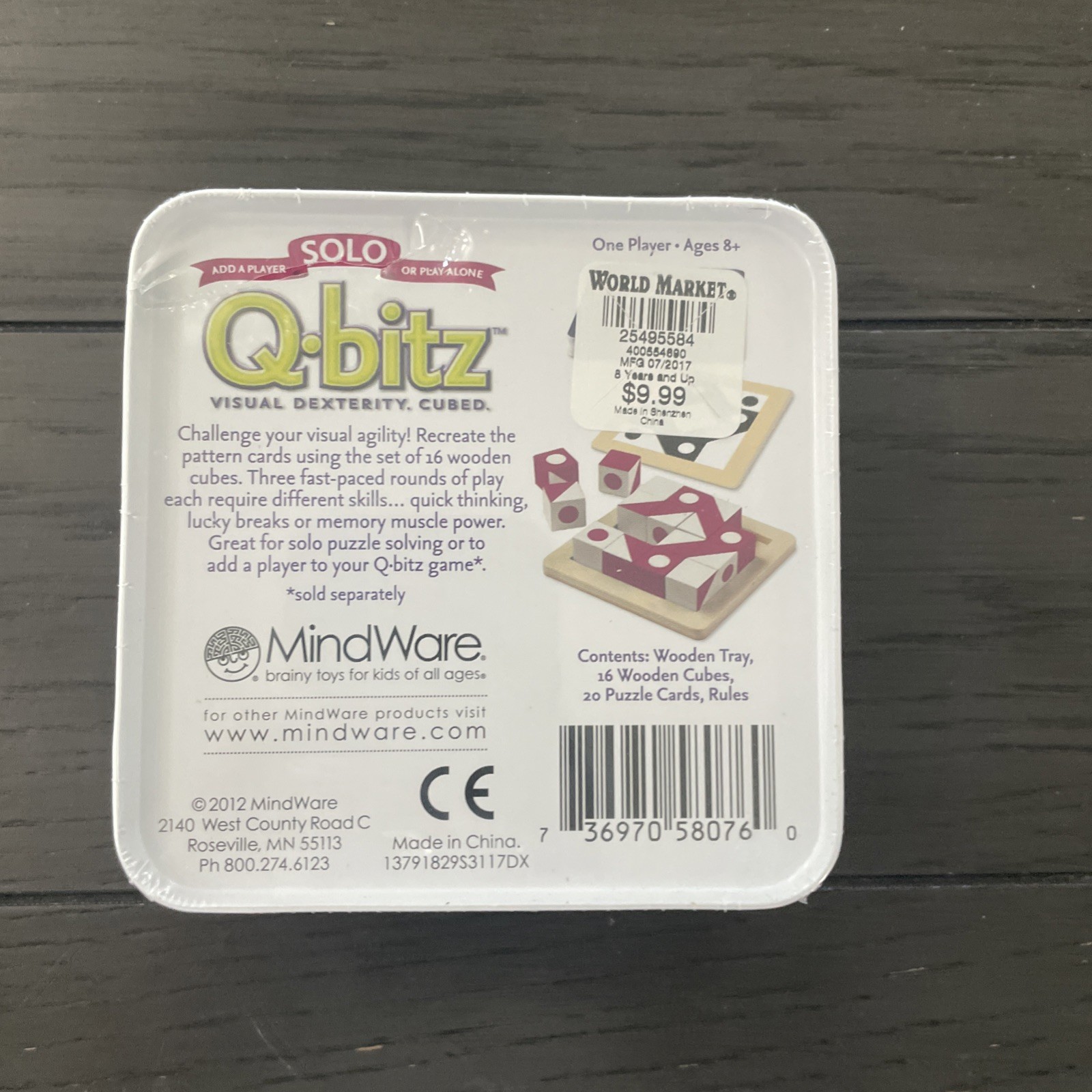 Q-bitz Solo Magenta Edition Tin Puzzle Game Mindware New Sealed 2012
