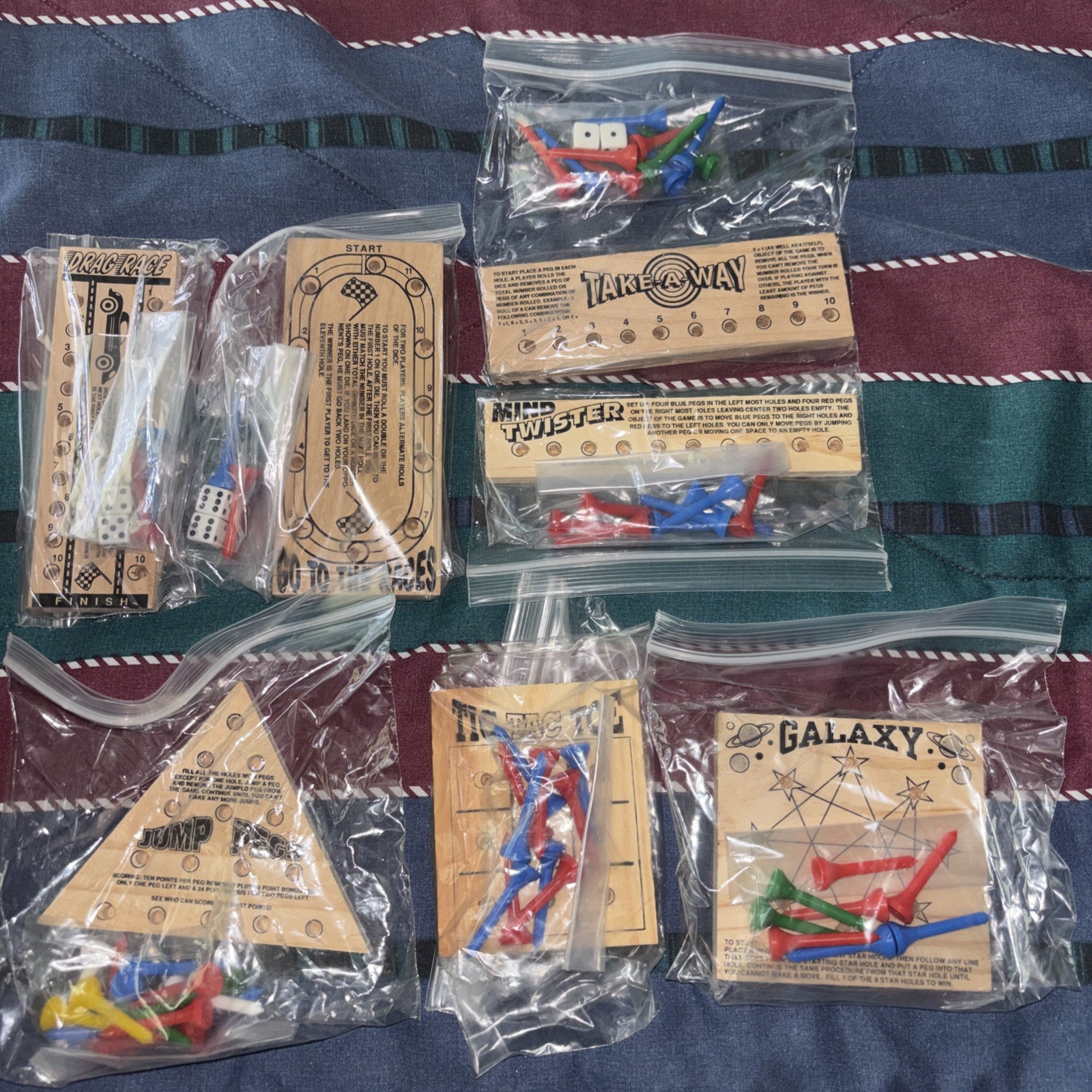 VINTAGE CHADWICK MILLER SET OF 7 PEG GAMES STILL IN BOX!!