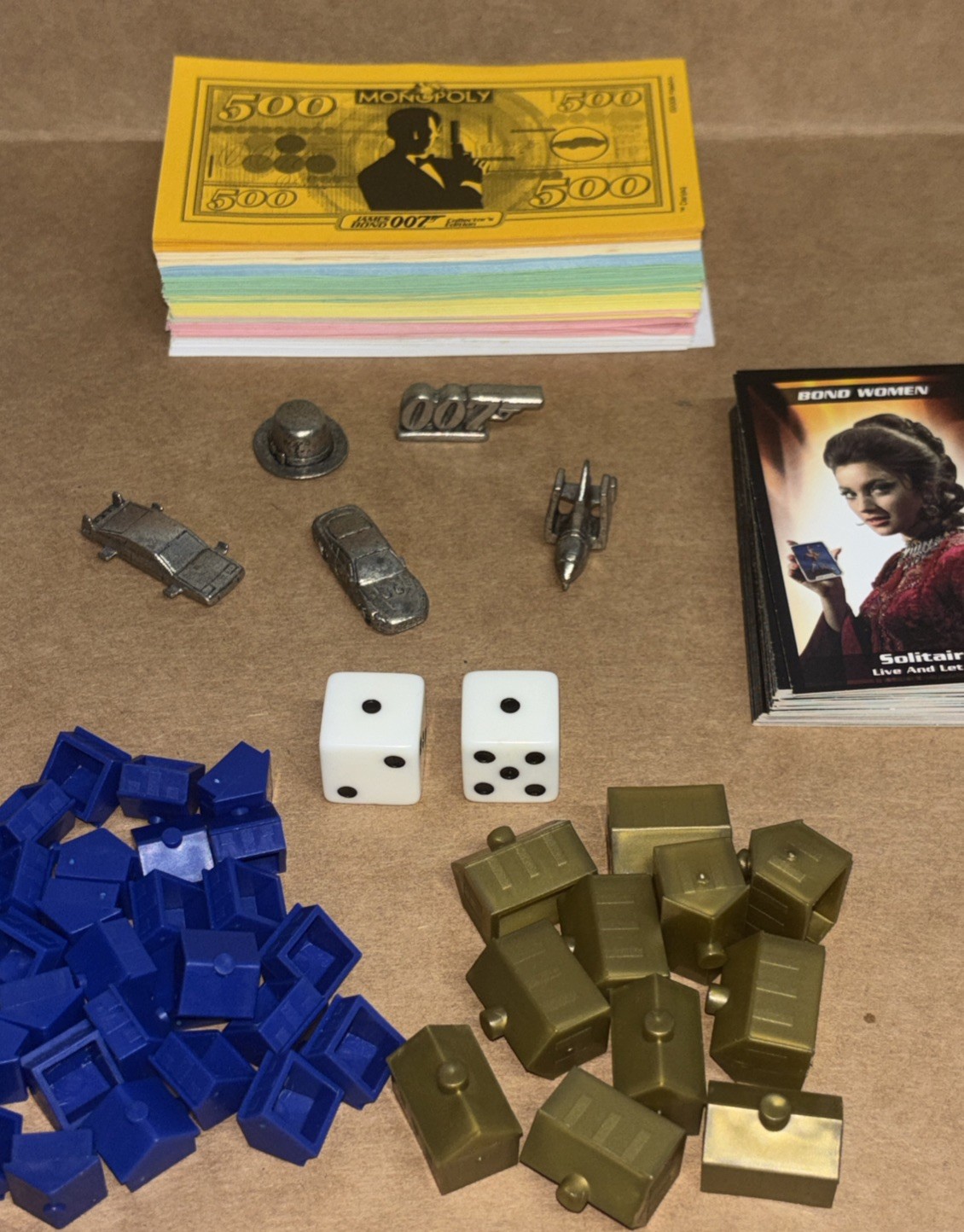 James Bond 007 Collector’s Edition Monopoly Game Parts & Pieces Lot Tokens Money