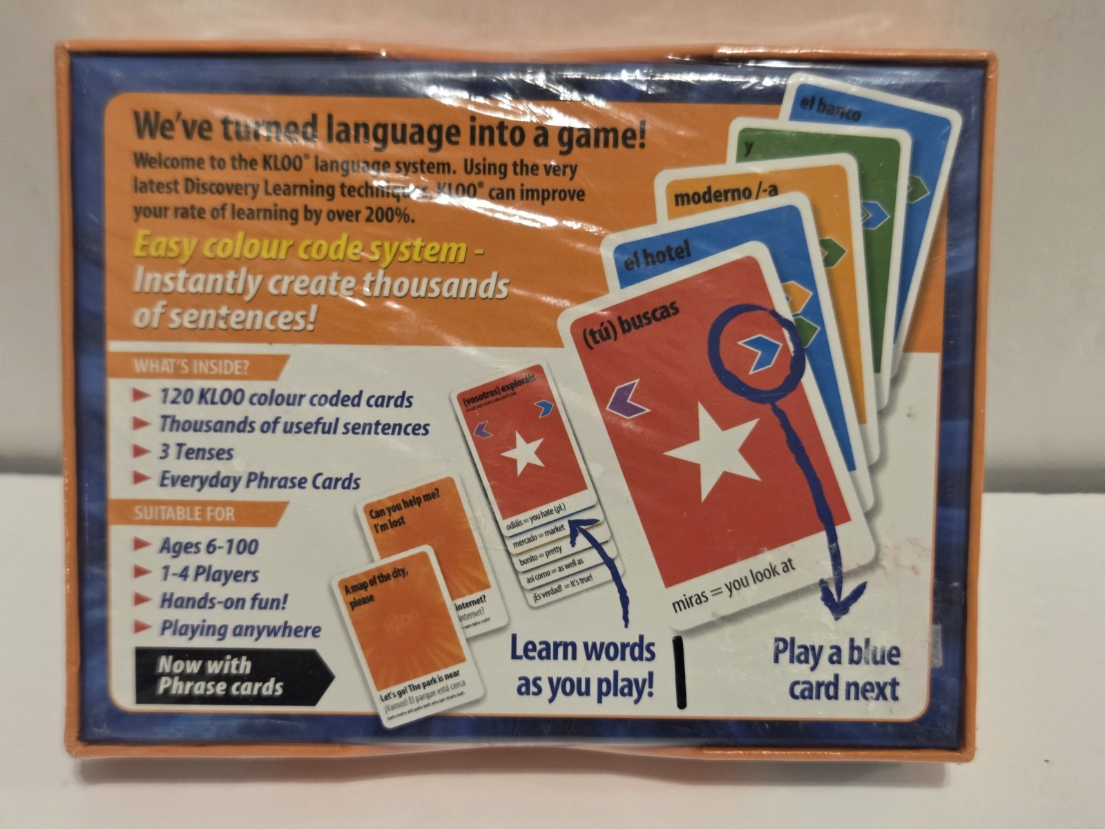 KLOO Spanish Pack 2 Places & Travel Learning Spanish Card Game NEW and SEALED
