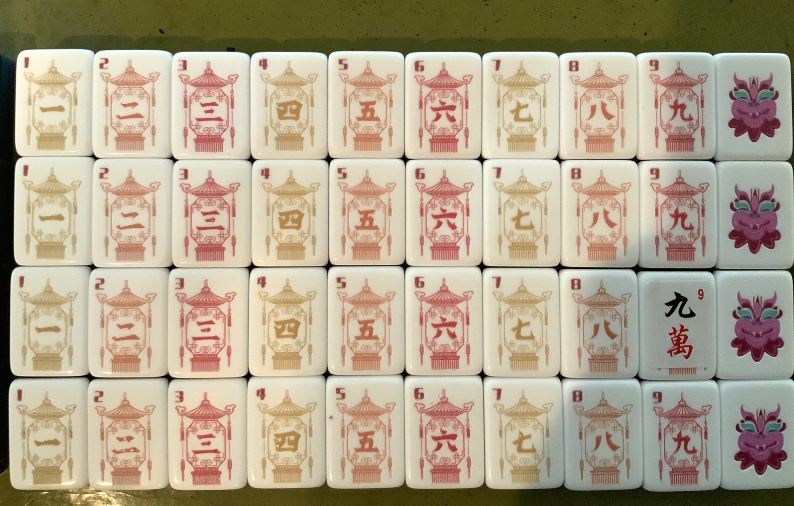 American Mahjong Tiles Deep Purple Engraved 4-Layer Acrylic