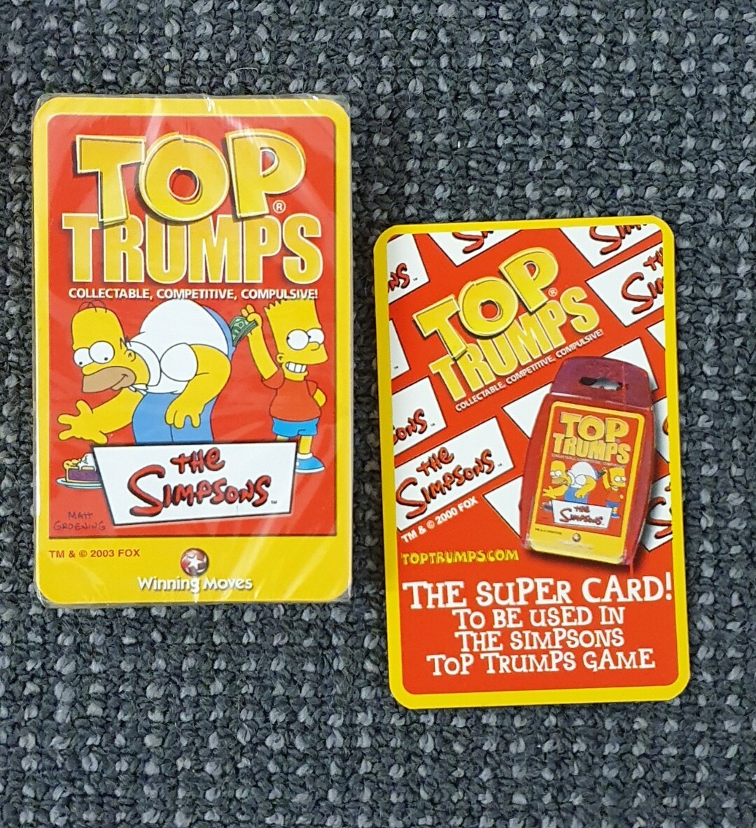 🔶️THE SIMPSONS BOARD GAME SPRINGFIELD USA COMPLETE 2000 +TOP TRUMPS 2003