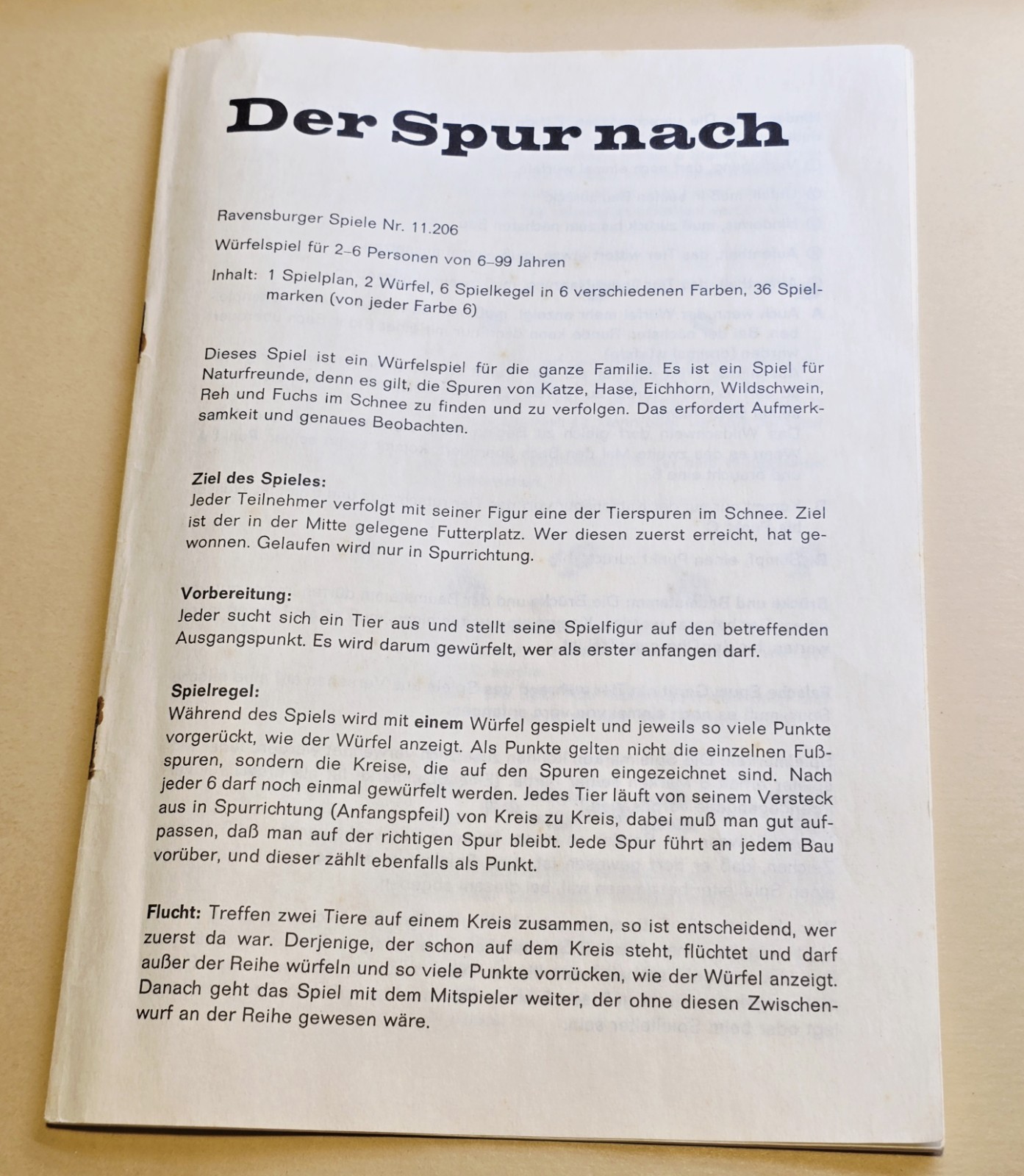 RARE Vintage German Biard Game Der Spur Nach Aniamal Tracks 1971 Otto Maier