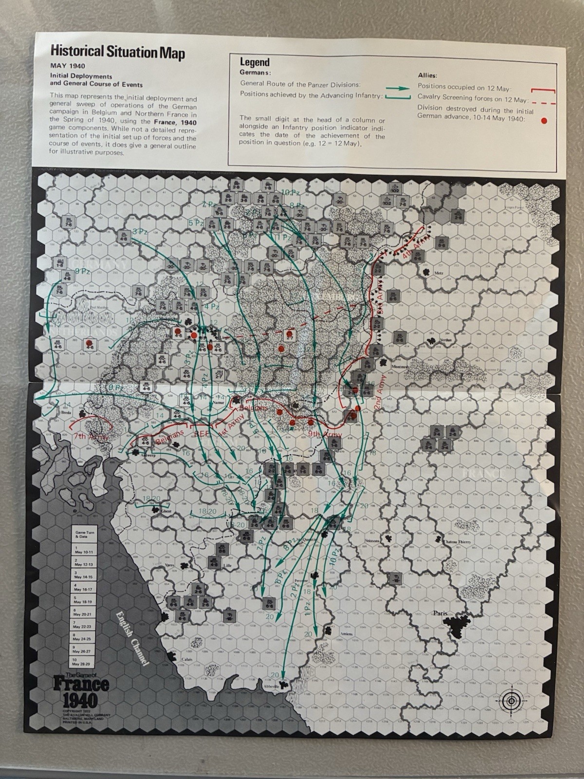 Avalon Hill The Game Of France, 1940 (1972) – Complete+, Flat $7 Shipping!