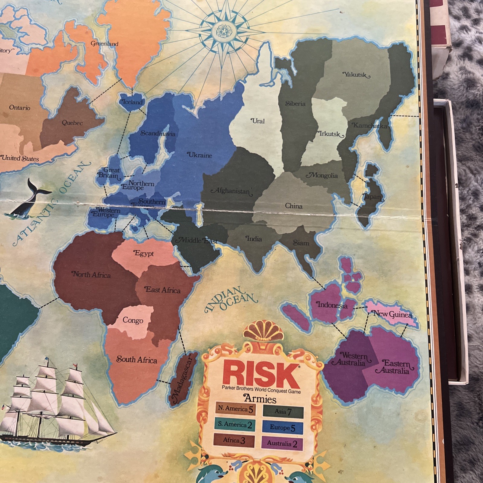 Vtg 1975 Risk Parker Brothers World Conquest Game Complete 10 to Adult