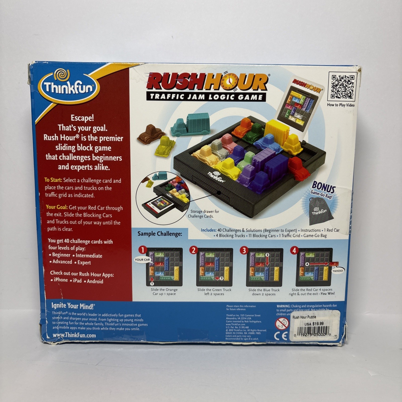 Rush Hour Traffic Jam Logic Game by Thinkfun 2010 Great Puzzle Game BRAND NEW!