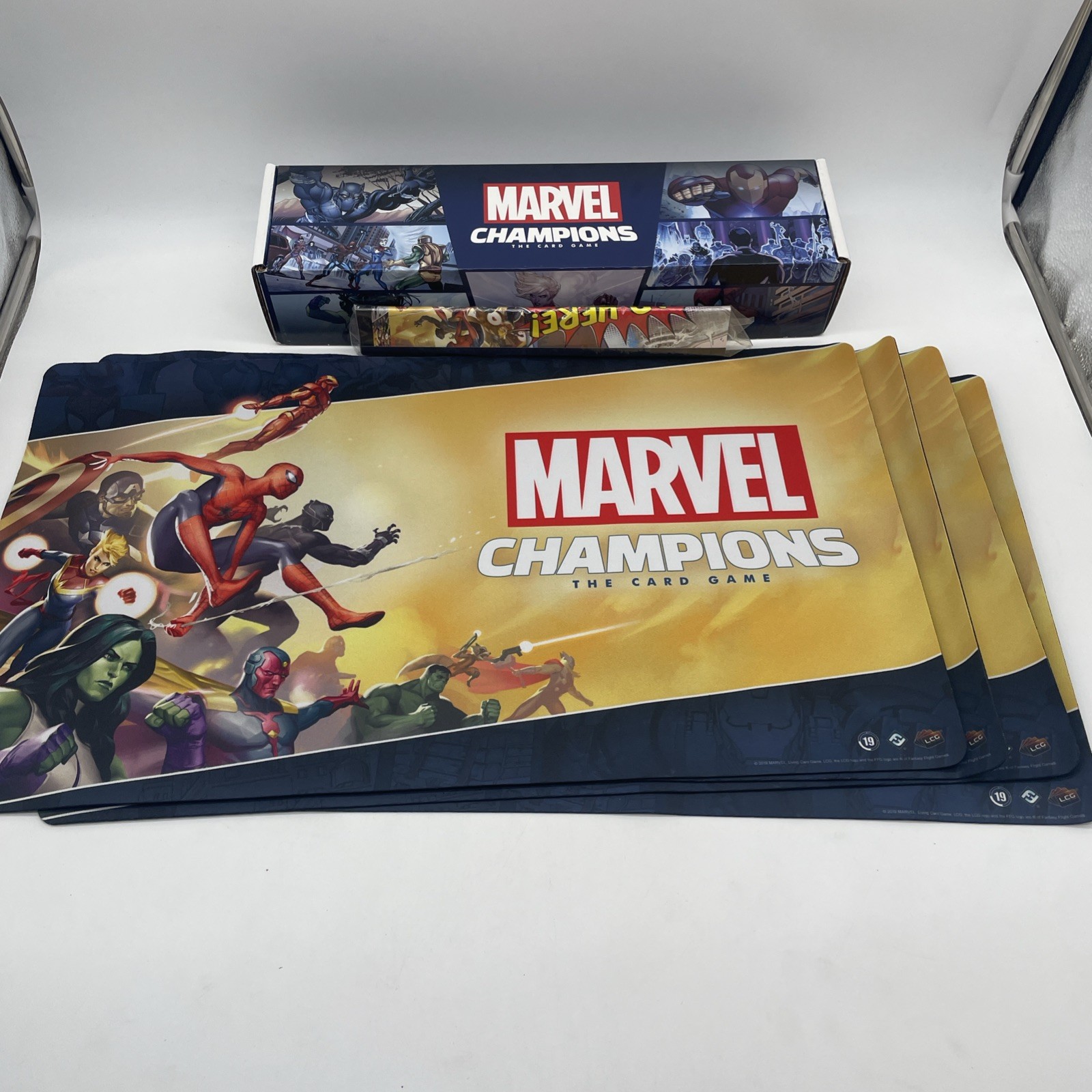 Marvel Champions LCG – 2019 Promo Launch Kit Card Box, Poster and Playmat!