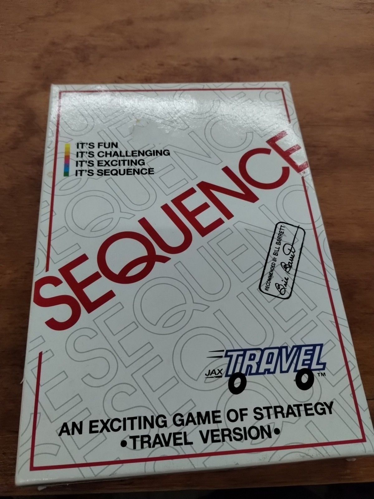 Jax Sequence Board Game 1994 Travel Version An Exciting Game of Strategy NEW