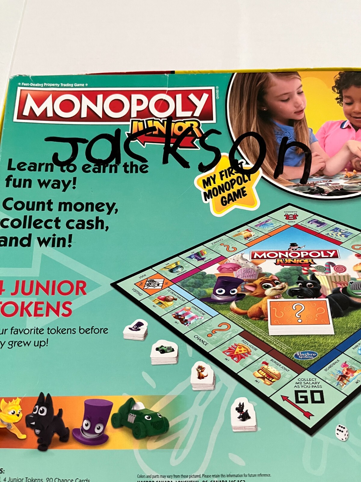 Hasbro Gaming Monopoly Junior Board Game, Ages 5 and up- Complete